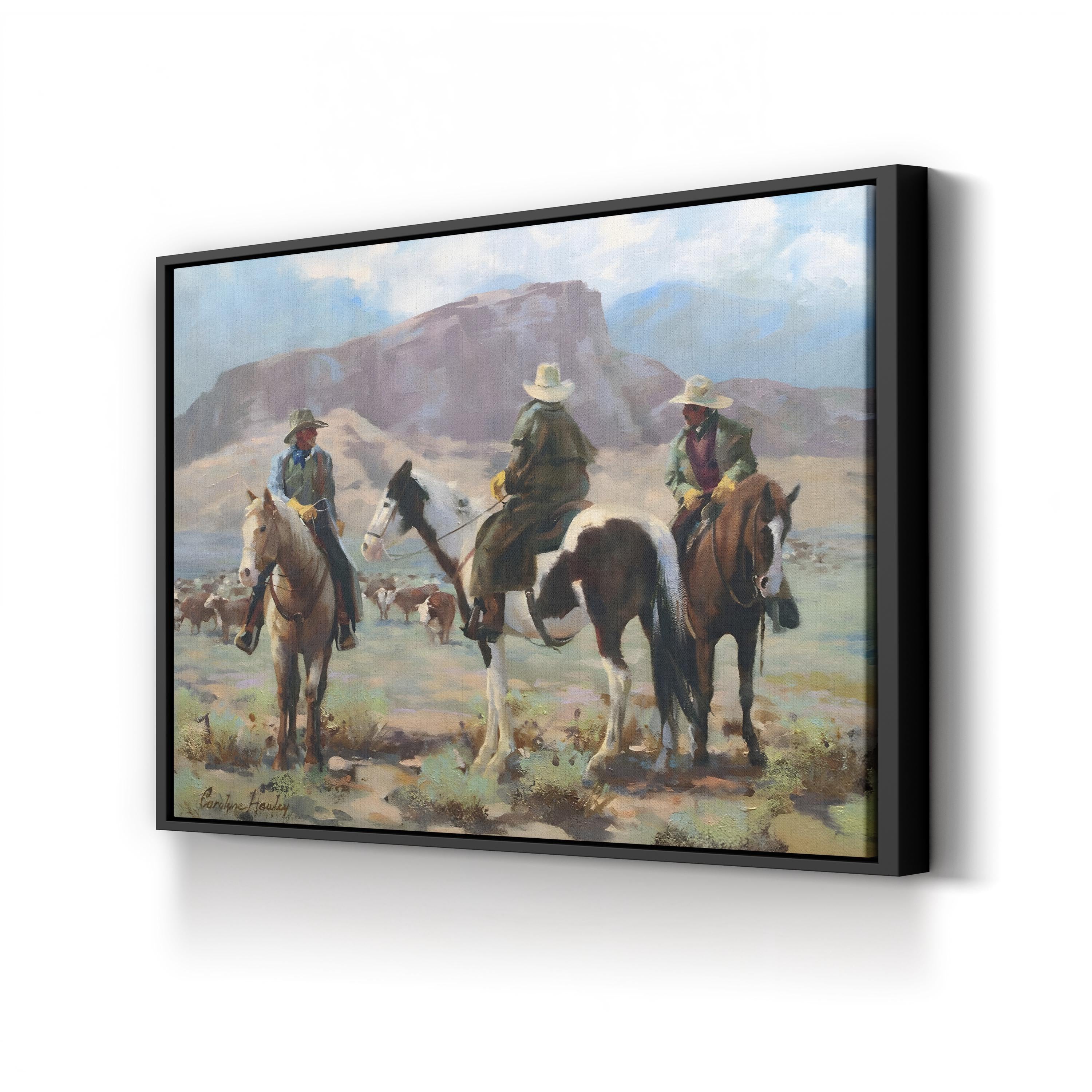 Western Cowboy on the Open Range – Period Illustration Wall Art | Frontier Canvas Print