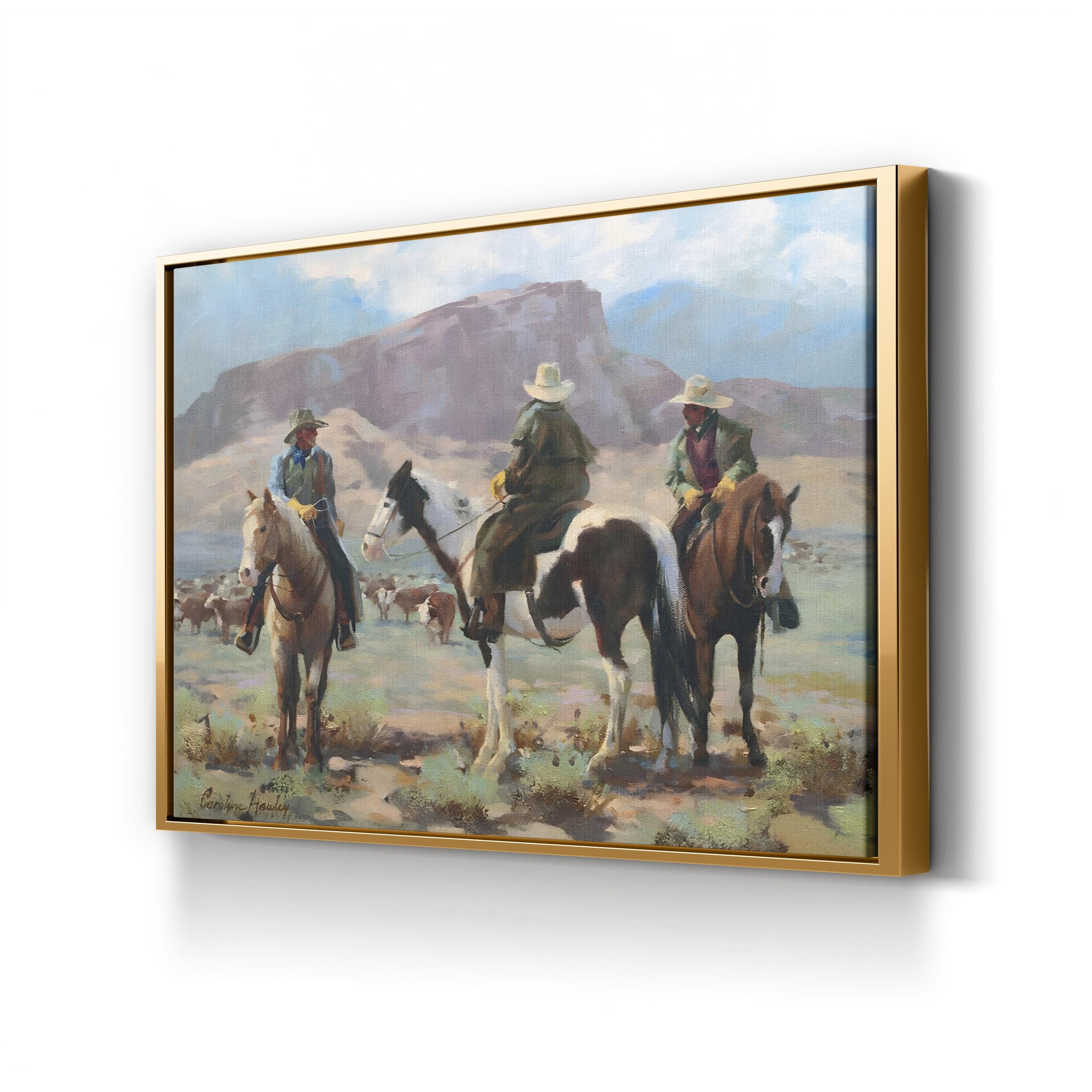 Western Cowboy on the Open Range – Period Illustration Wall Art | Frontier Canvas Print