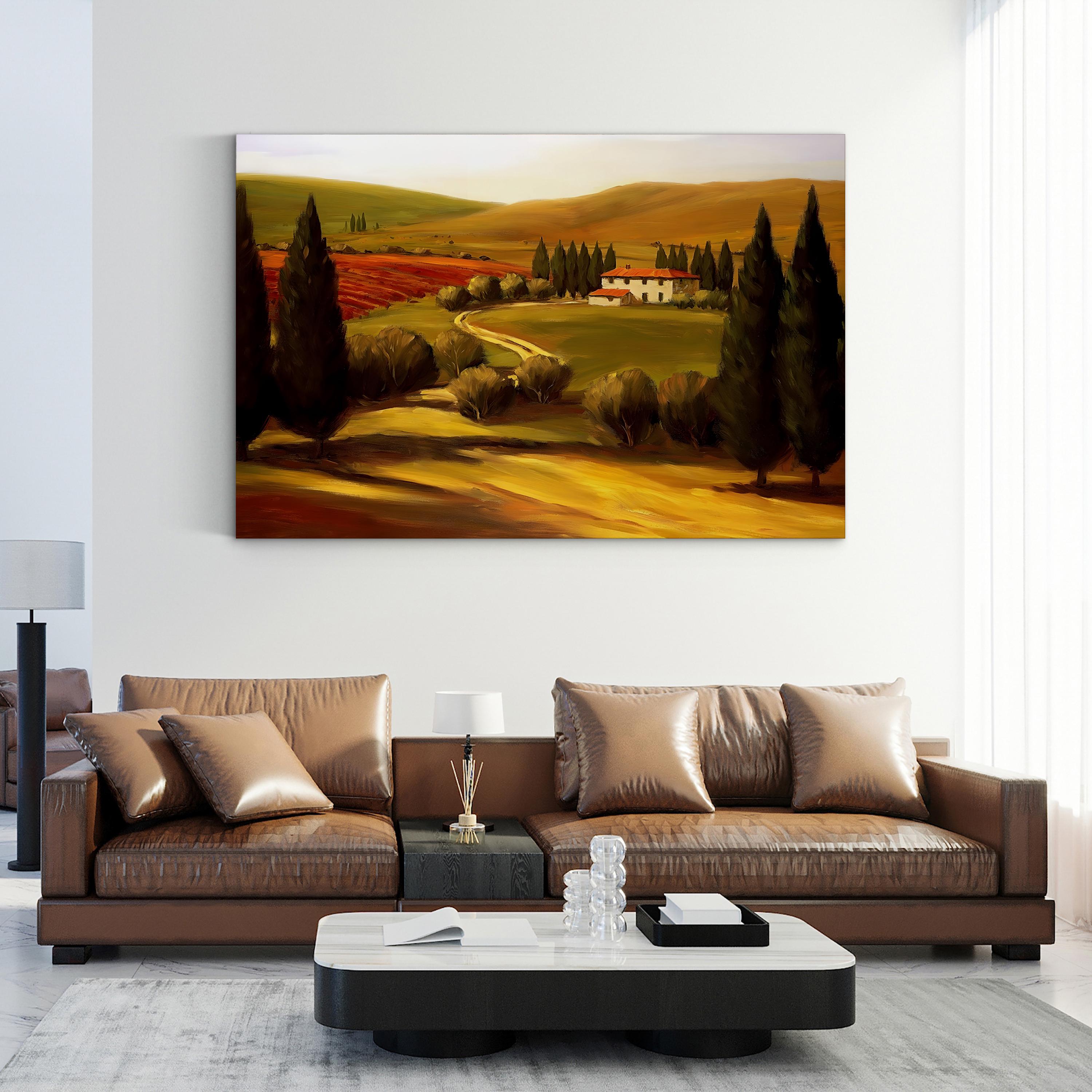 Tuscany Countryside Canvas Art: Rolling Hills & Rustic Villas