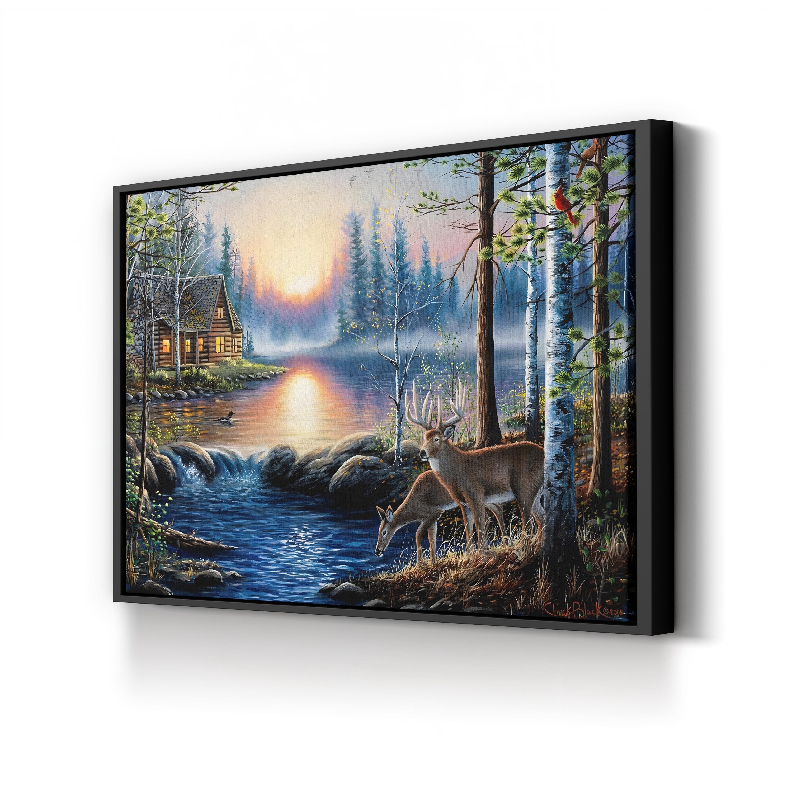 Total Bliss Canvas Wall Art – Tranquil Lake Wildlife Landscape by Chuck Black