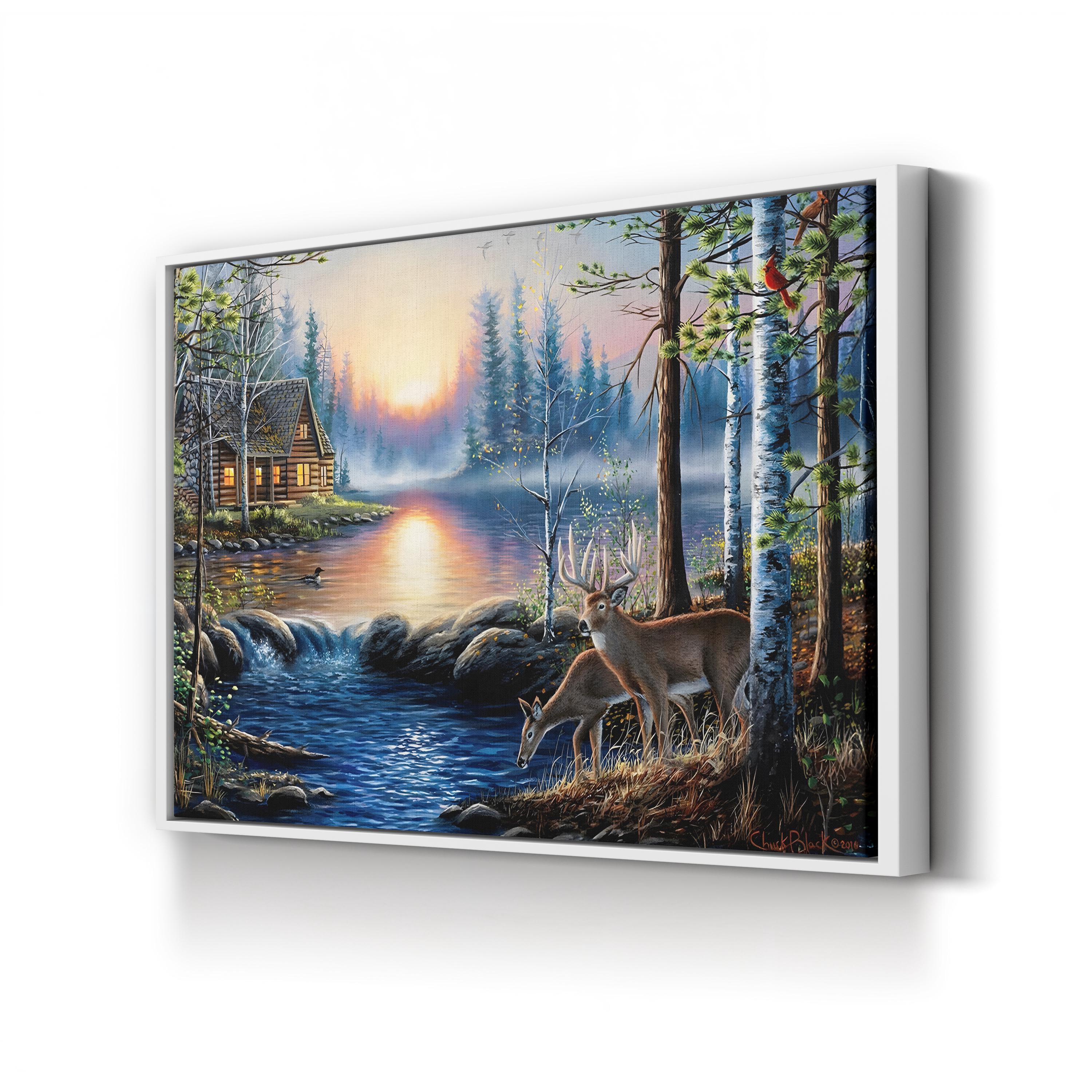 Total Bliss Canvas Wall Art – Tranquil Lake Wildlife Landscape by Chuck Black