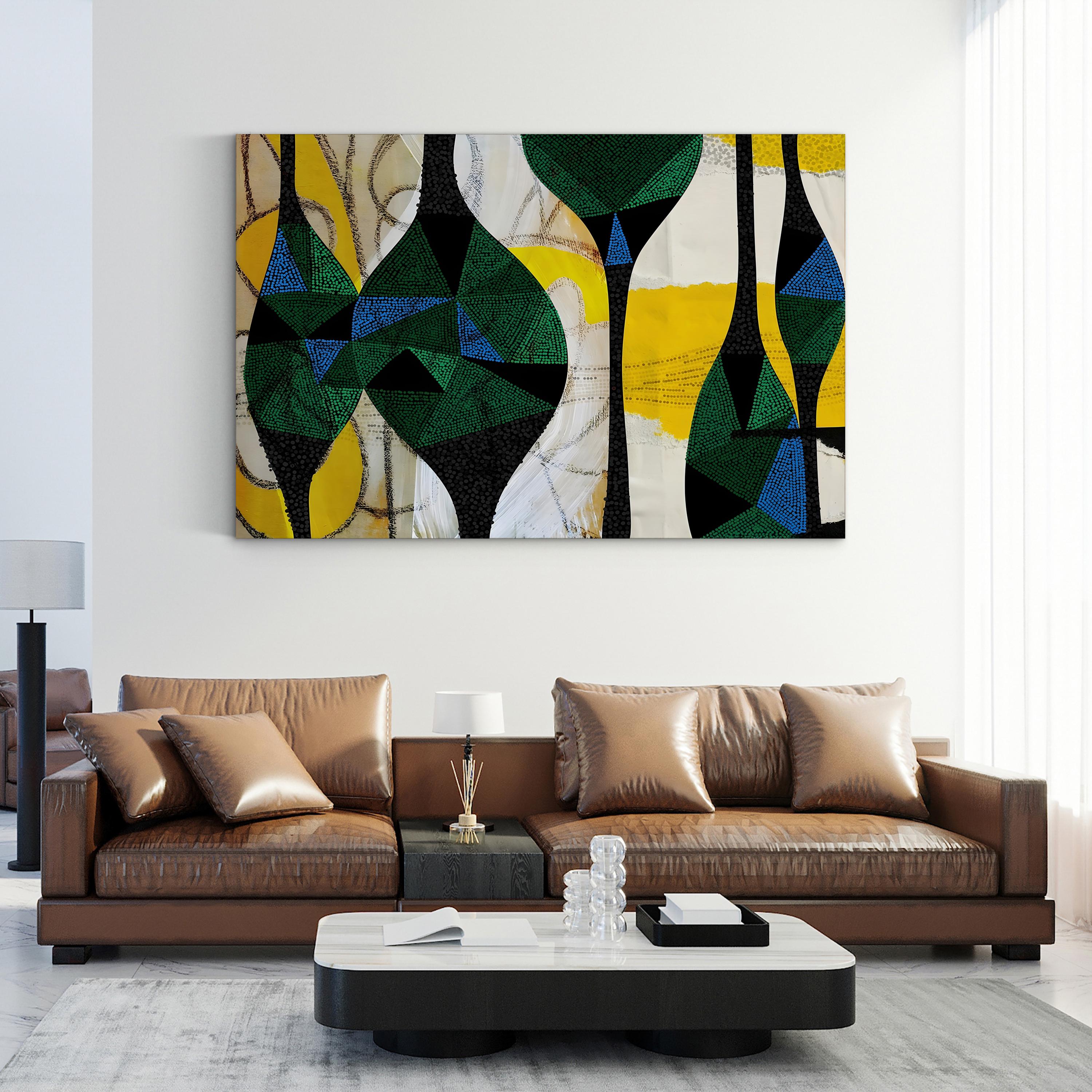 Tribal Abstract Geometric Enigma II Wall Art by Nikki Chu