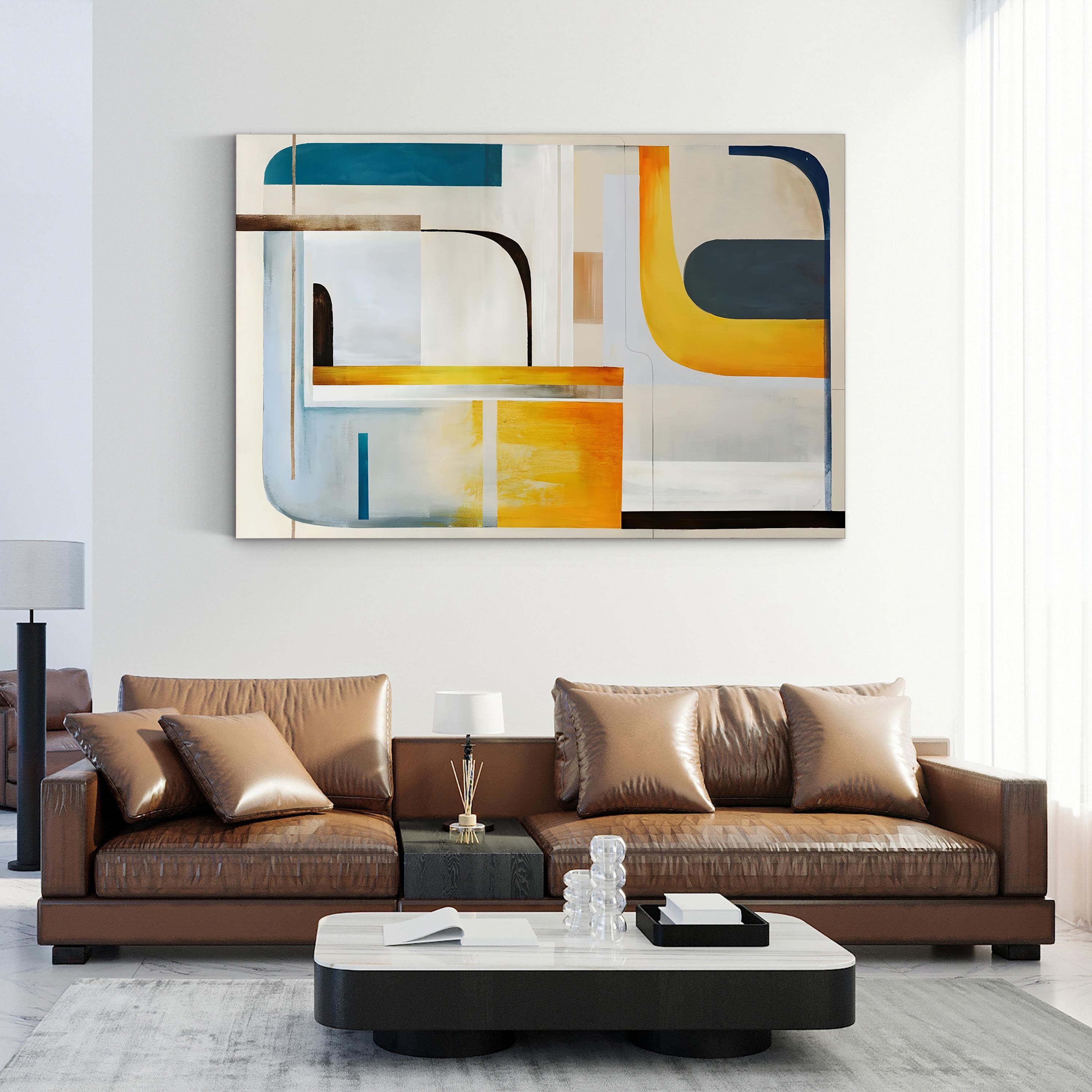 Turnabout Mid-Century Modern Abstract Geometric Wall Art by Sydney Edmunds