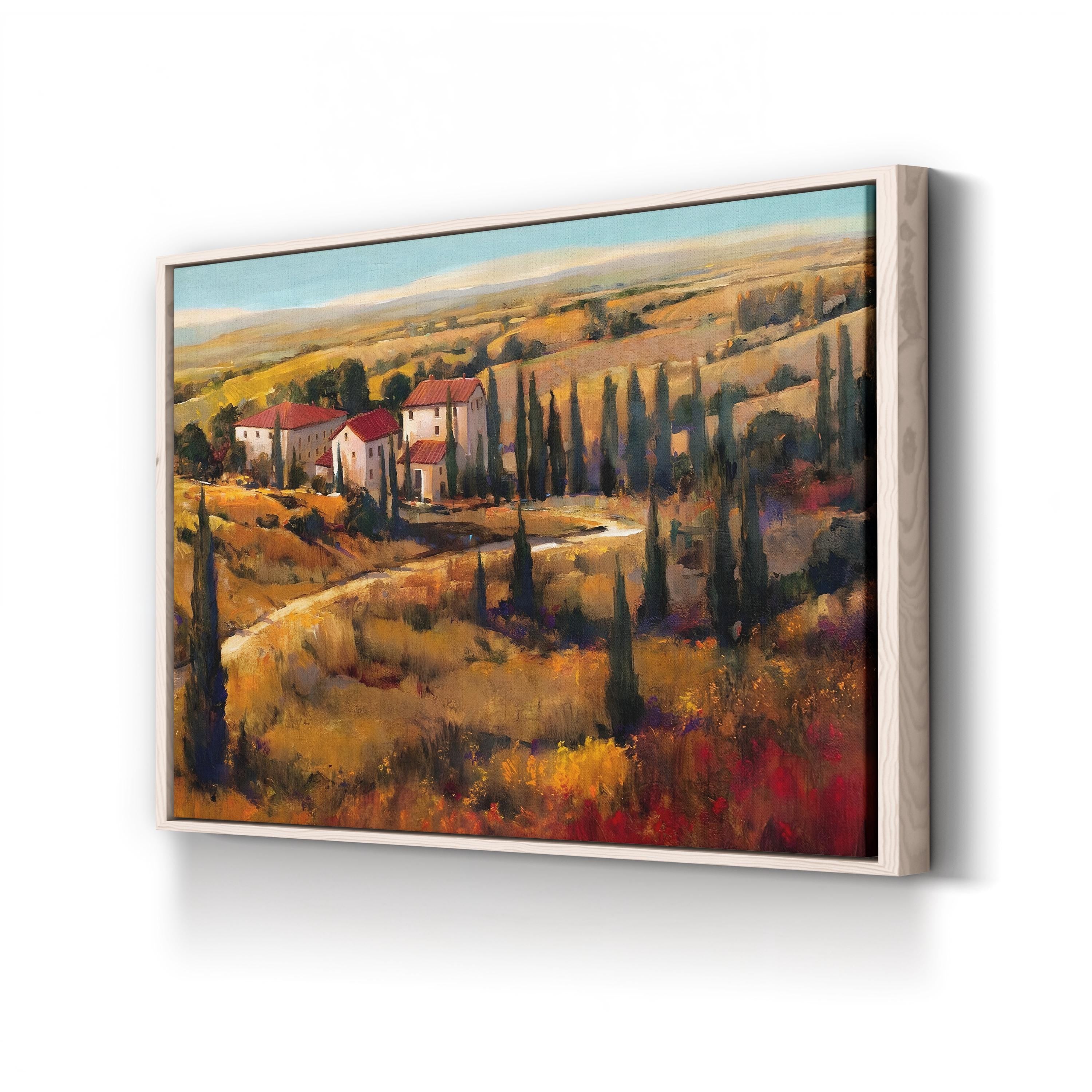 Tuscany Vineyard Canvas Art: Rustic Mediterranean Decor, Rolling Hills