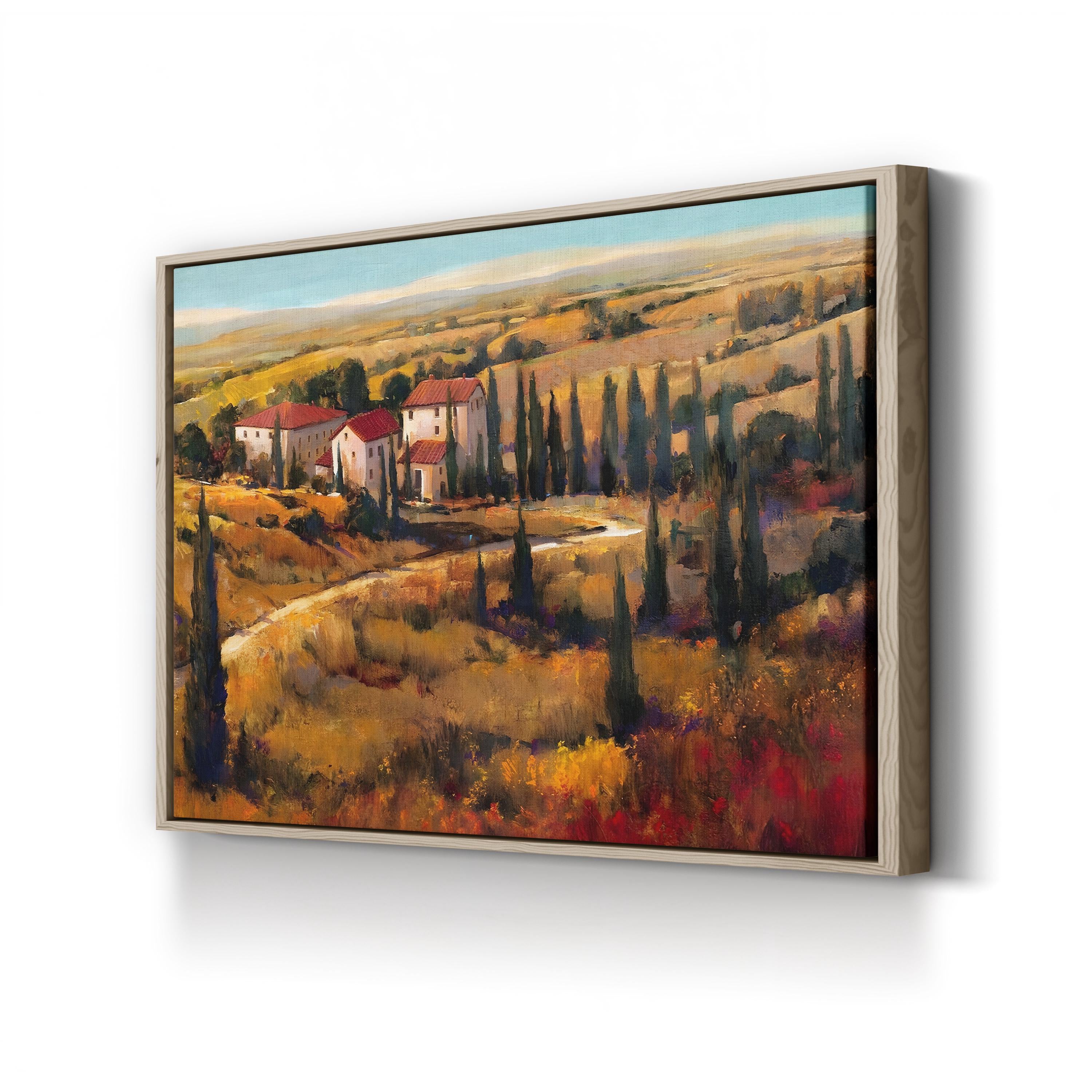 Tuscany Vineyard Canvas Art: Rustic Mediterranean Decor, Rolling Hills