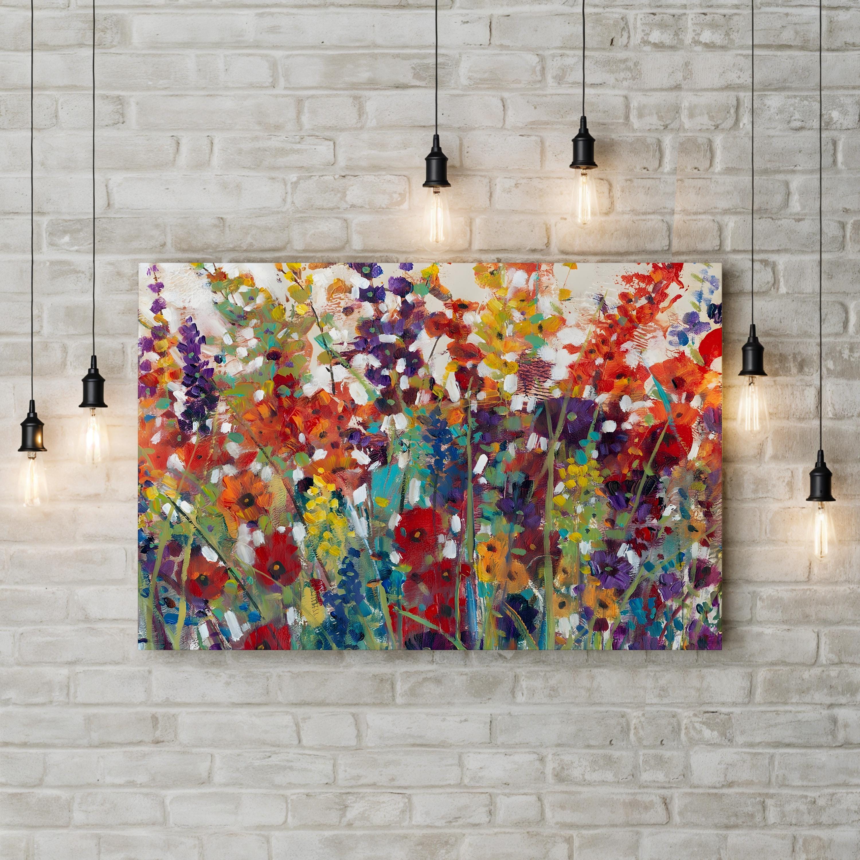 Variety of Flowers II by Tim O’Toole canvas print in Standard 0.75" frame displayed in a room