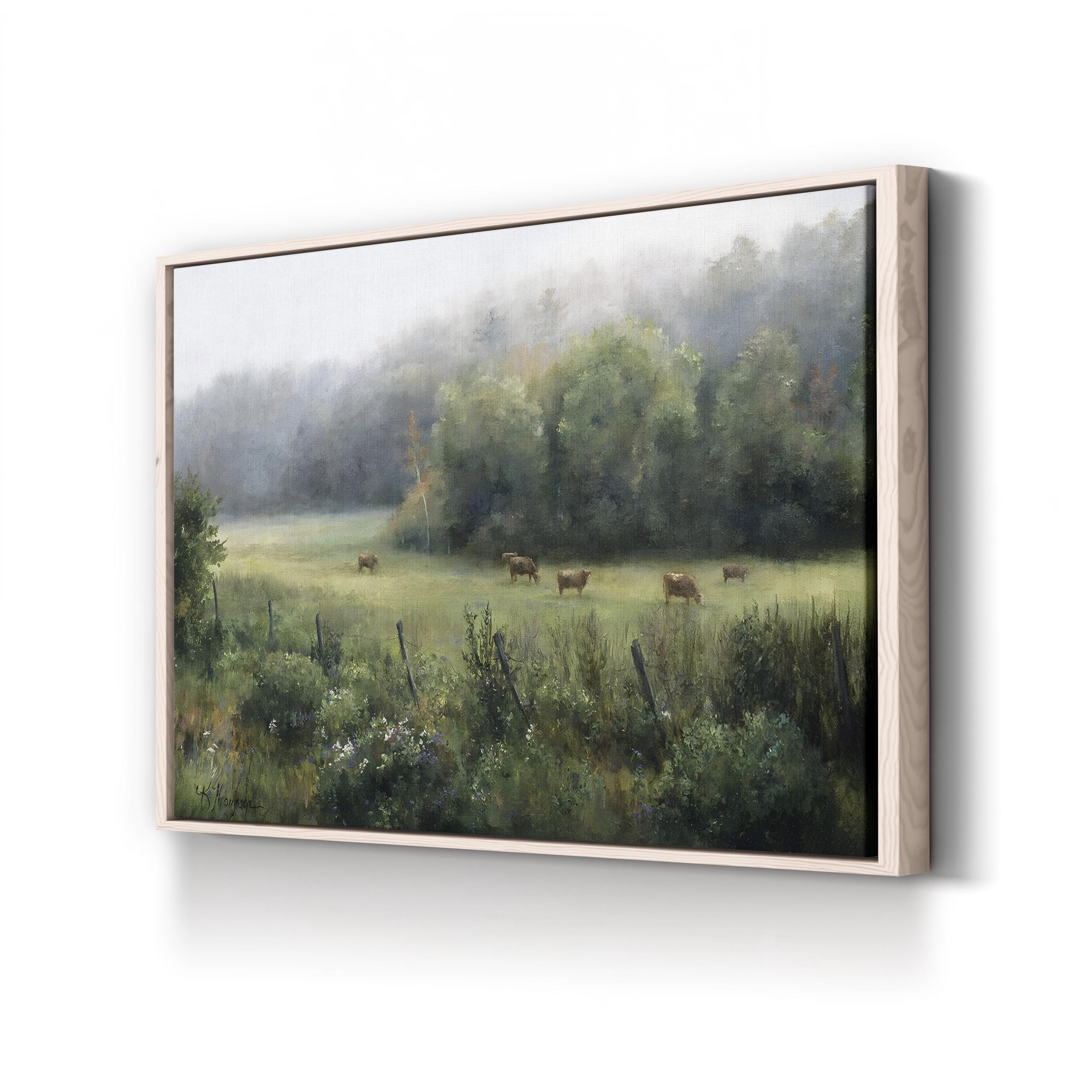 Rural Landscape with Cows in Vermont Pasture Wall Art by Kathie Thompson