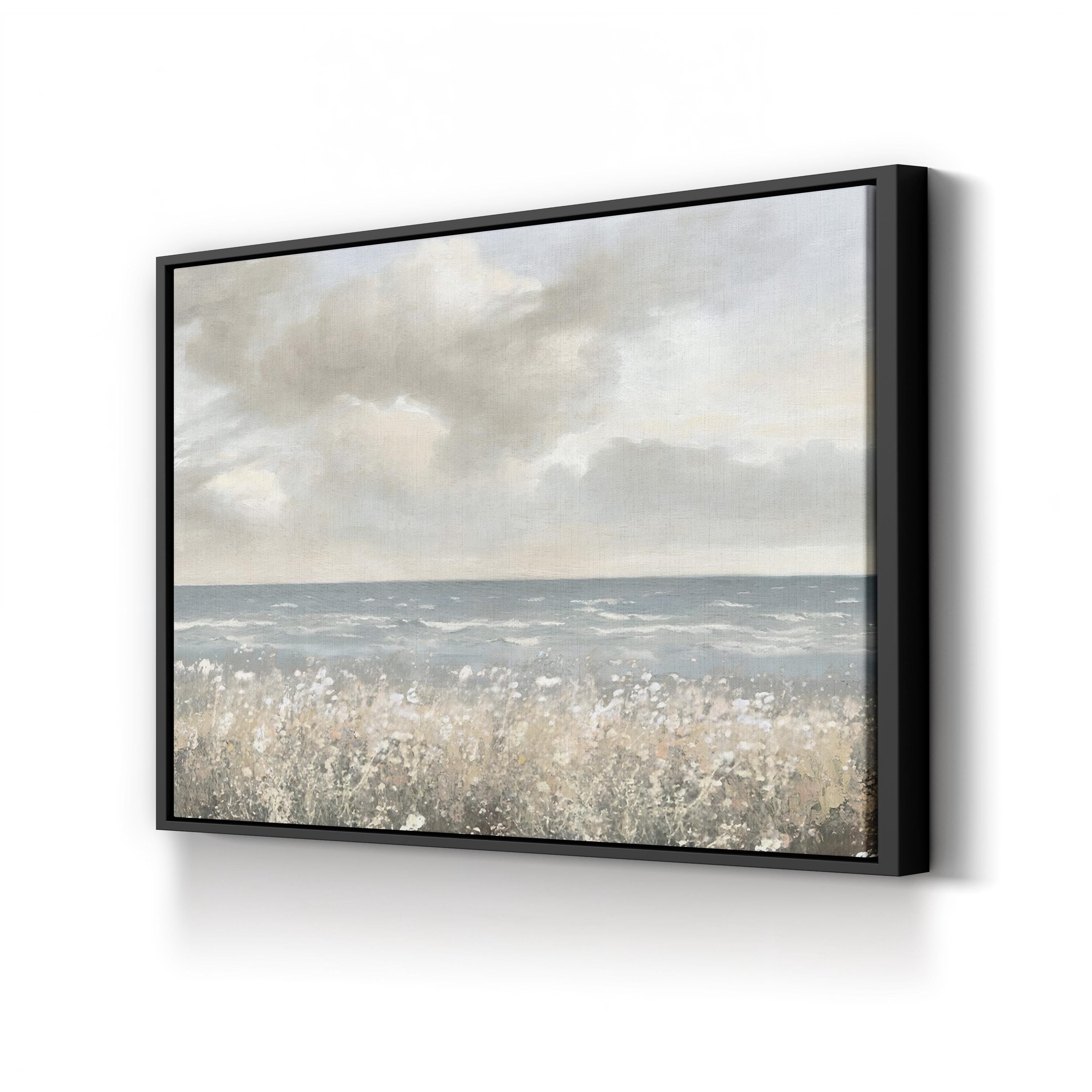 Vintage Coastal Wildflowers by Jesse Carter canvas print in Black Framed Canvas