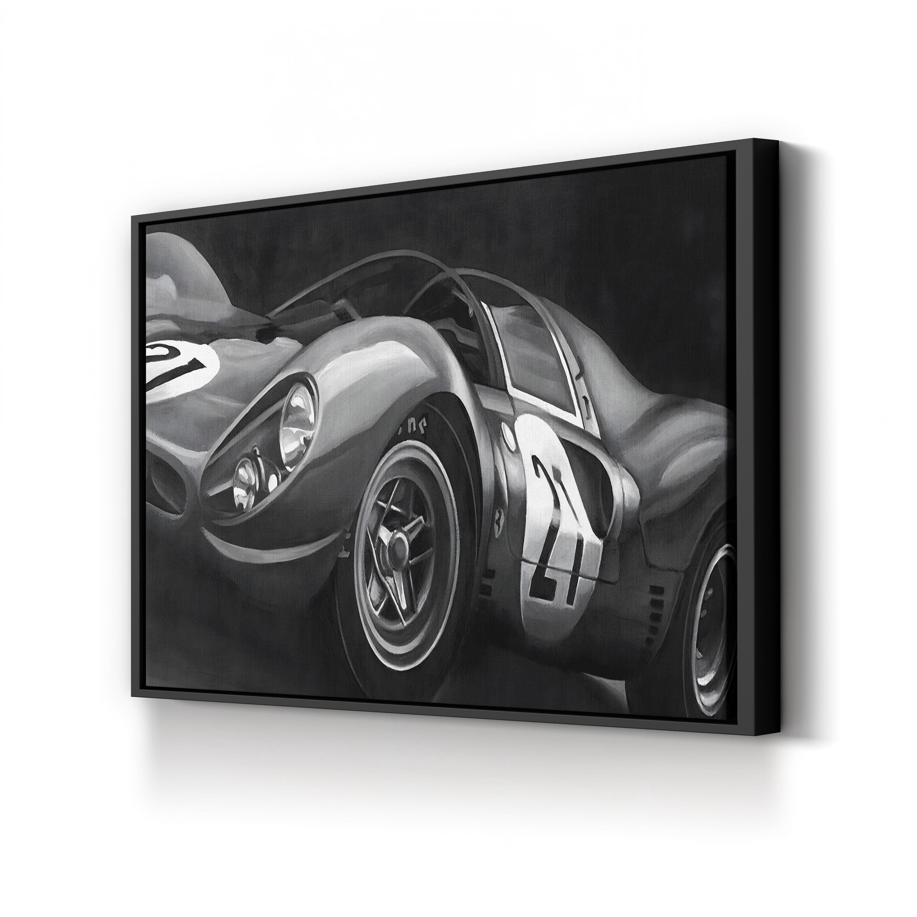 Classic Race Car in Motion – Vintage Photography Wall Art | Automotive Canvas Print