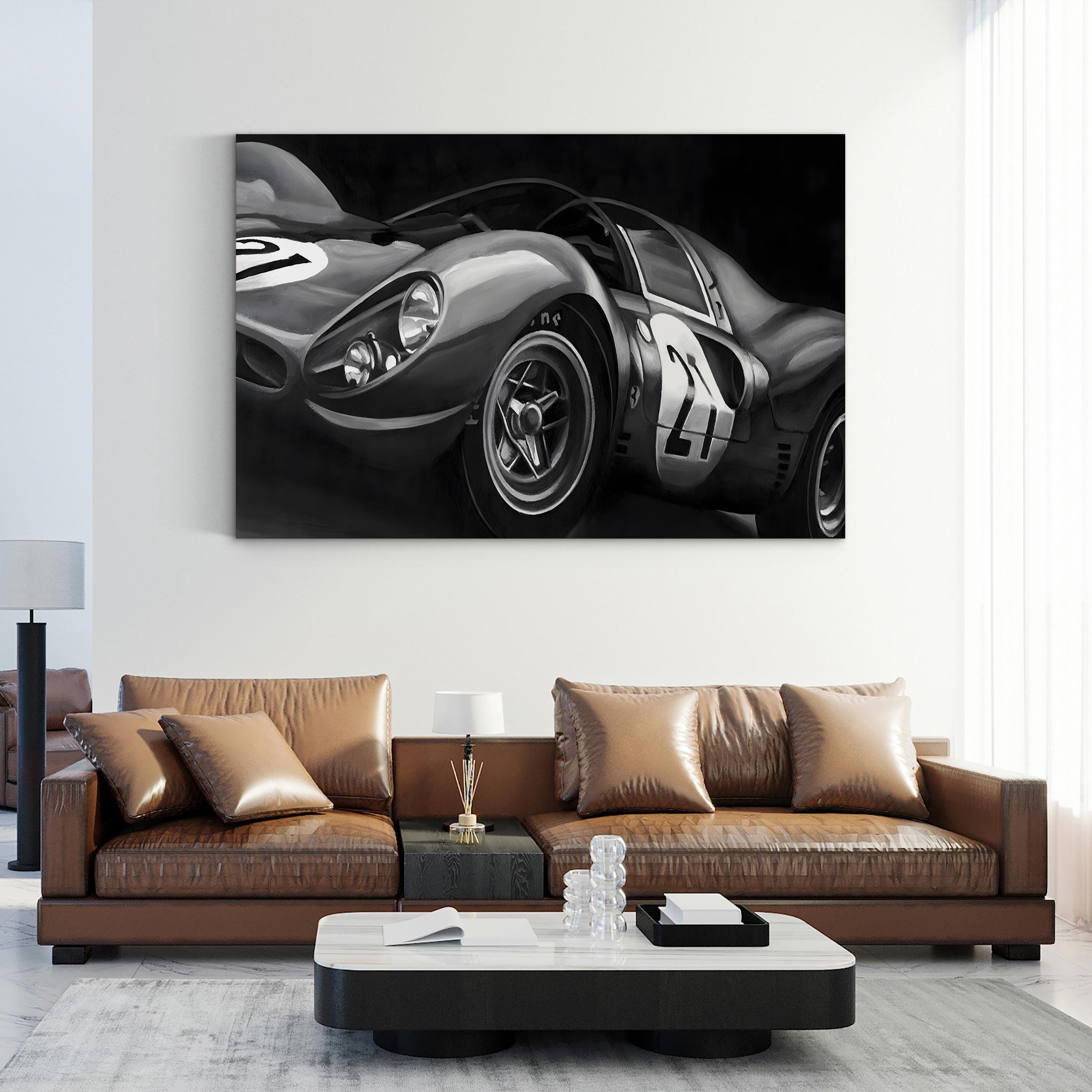 Classic Race Car in Motion – Vintage Photography Wall Art | Automotive Canvas Print