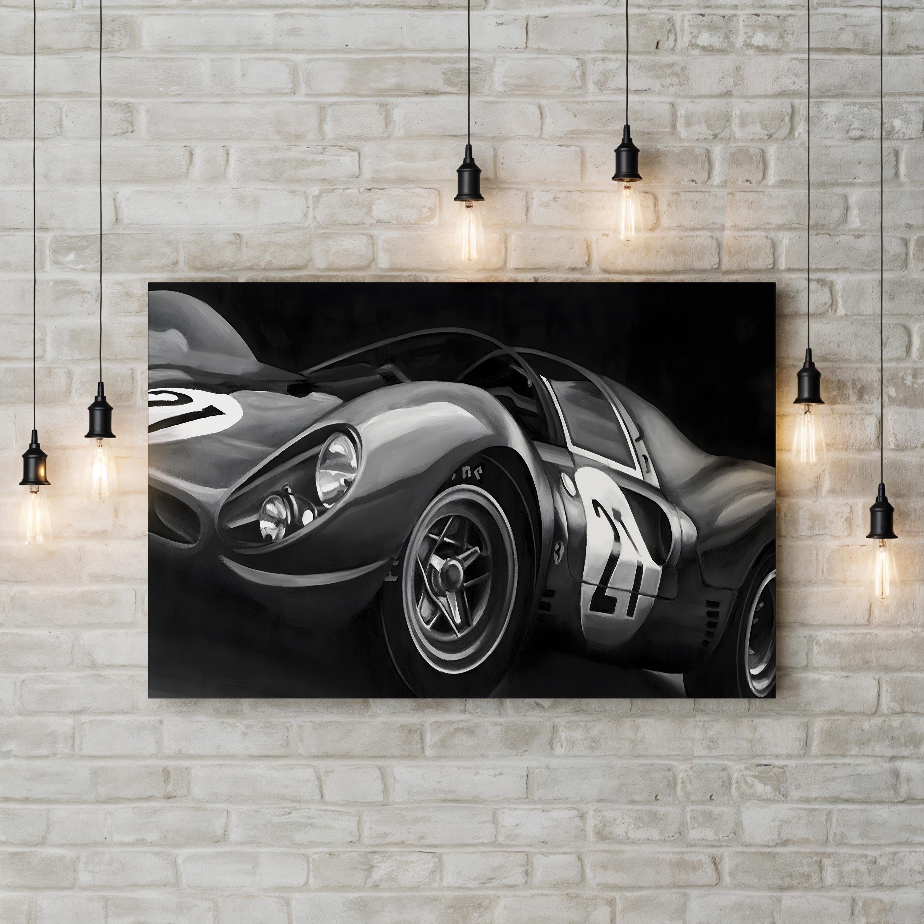 Classic Race Car in Motion – Vintage Photography Wall Art | Automotive Canvas Print