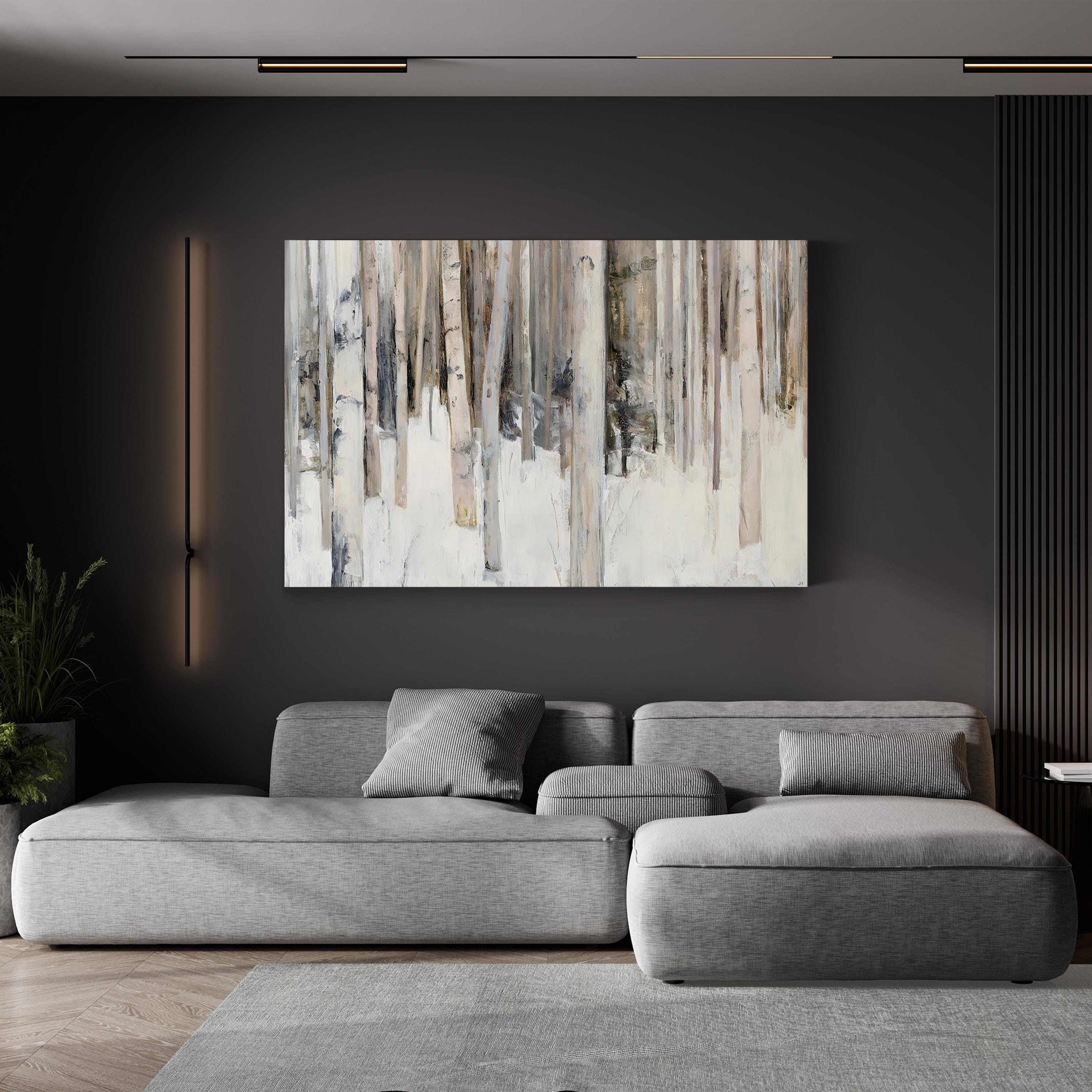Winter Snowy Fields – Period Illustration Wall Art | Golden Glow Canvas Print