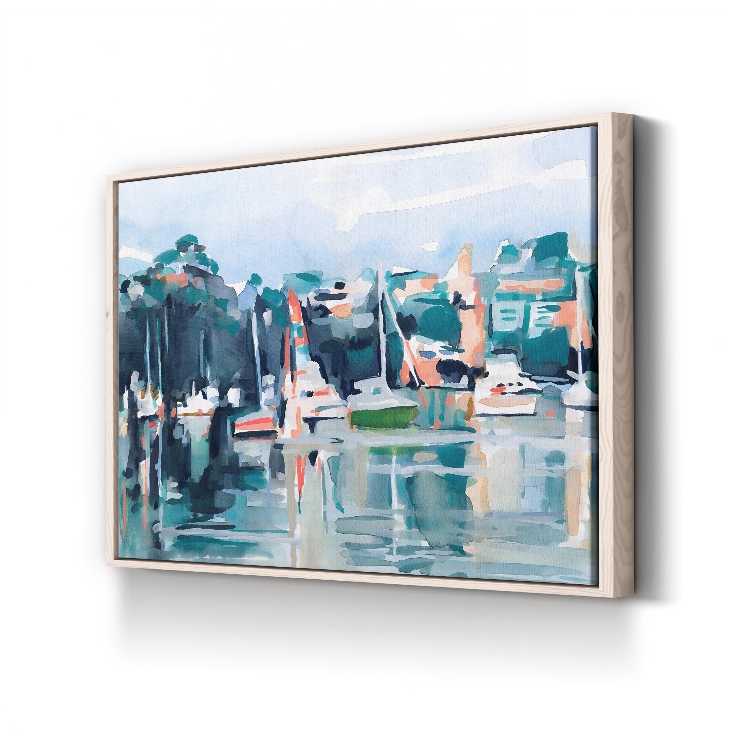 Serene Coastal Ocean Waves – Period Illustration Wall Art | Beach House Canvas Print