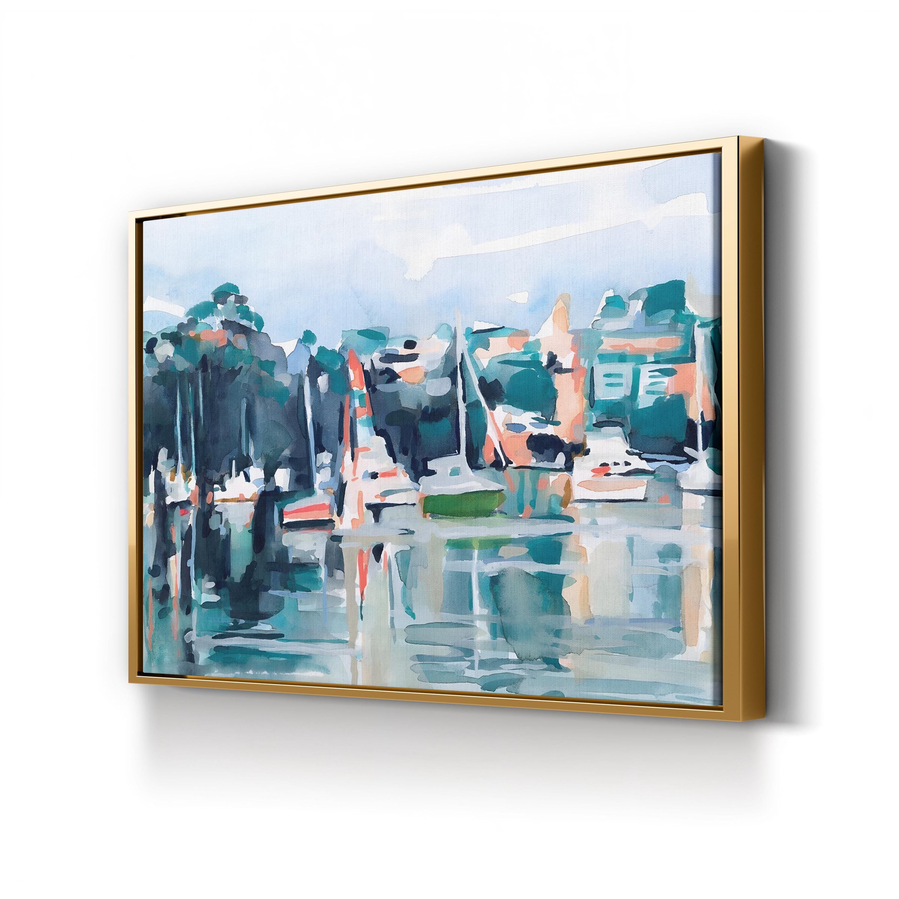 Serene Coastal Ocean Waves – Period Illustration Wall Art | Beach House Canvas Print