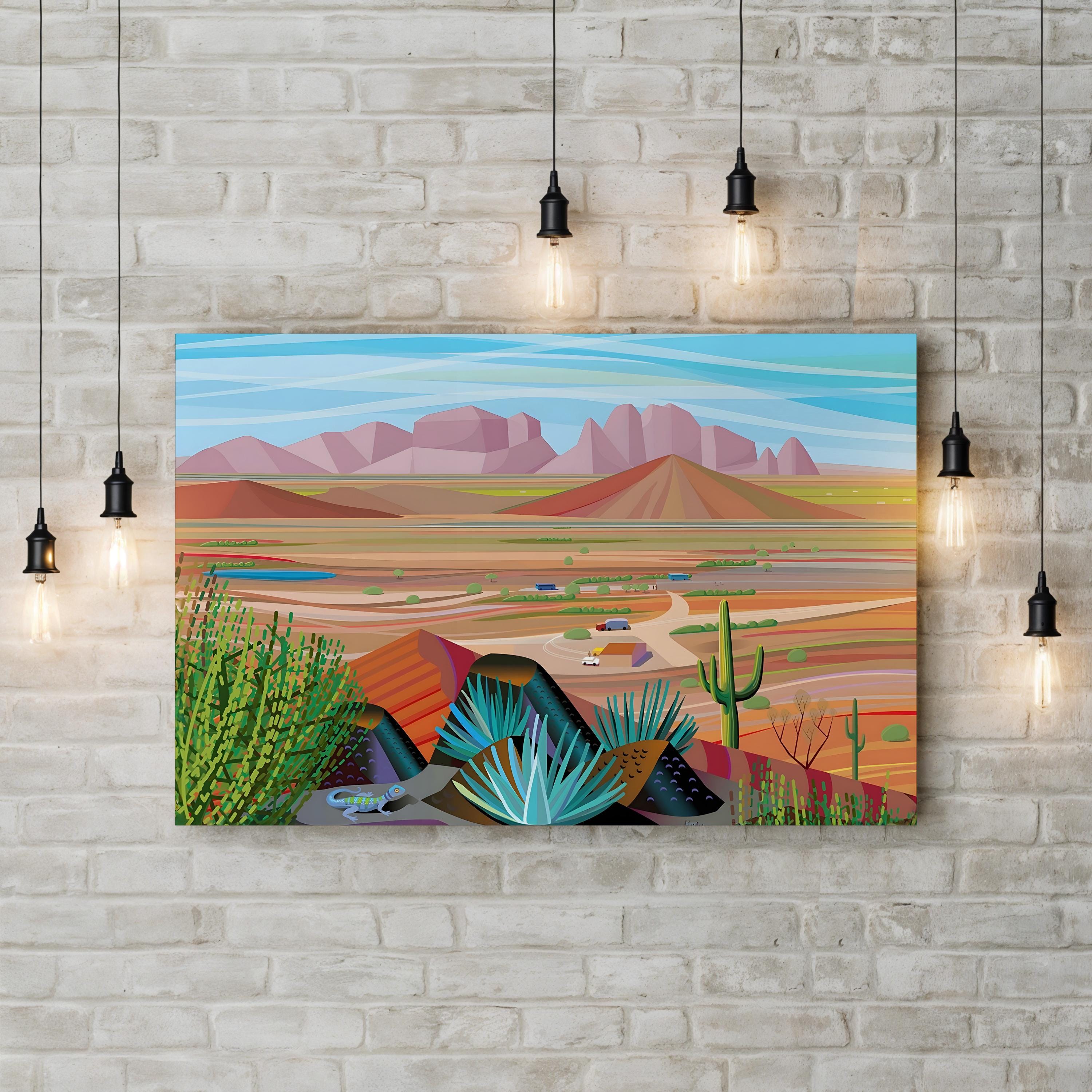 West of Phoenix Canvas Art Print: Southwestern Desert Landscape Wall Art