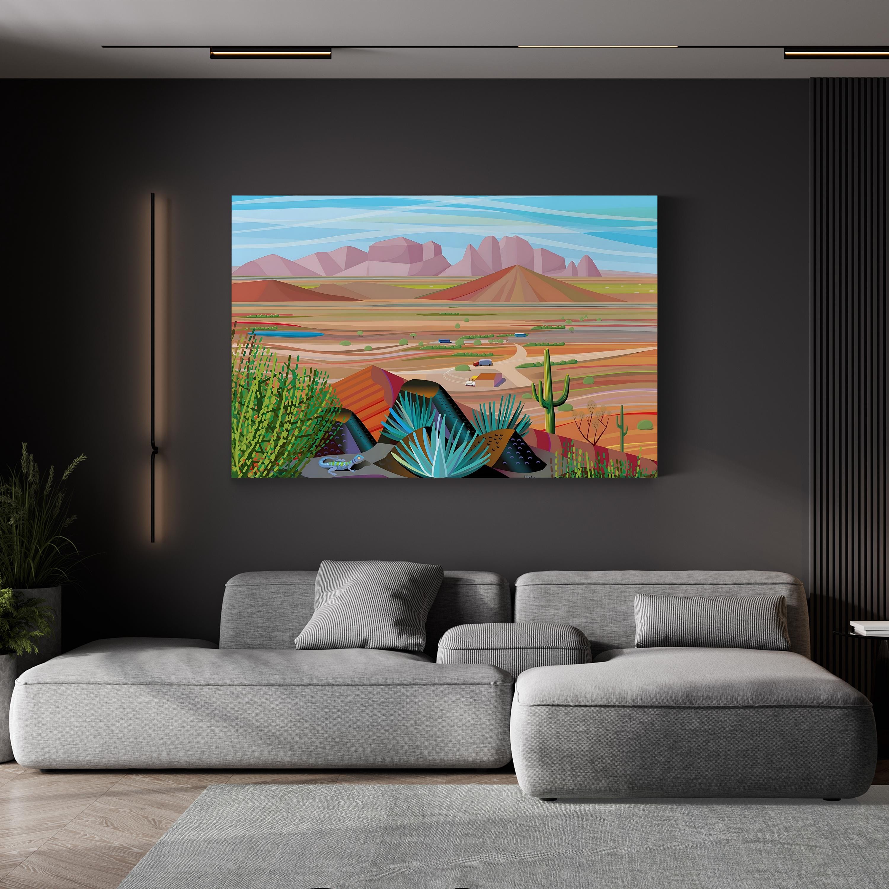 West of Phoenix Canvas Art Print: Southwestern Desert Landscape Wall Art