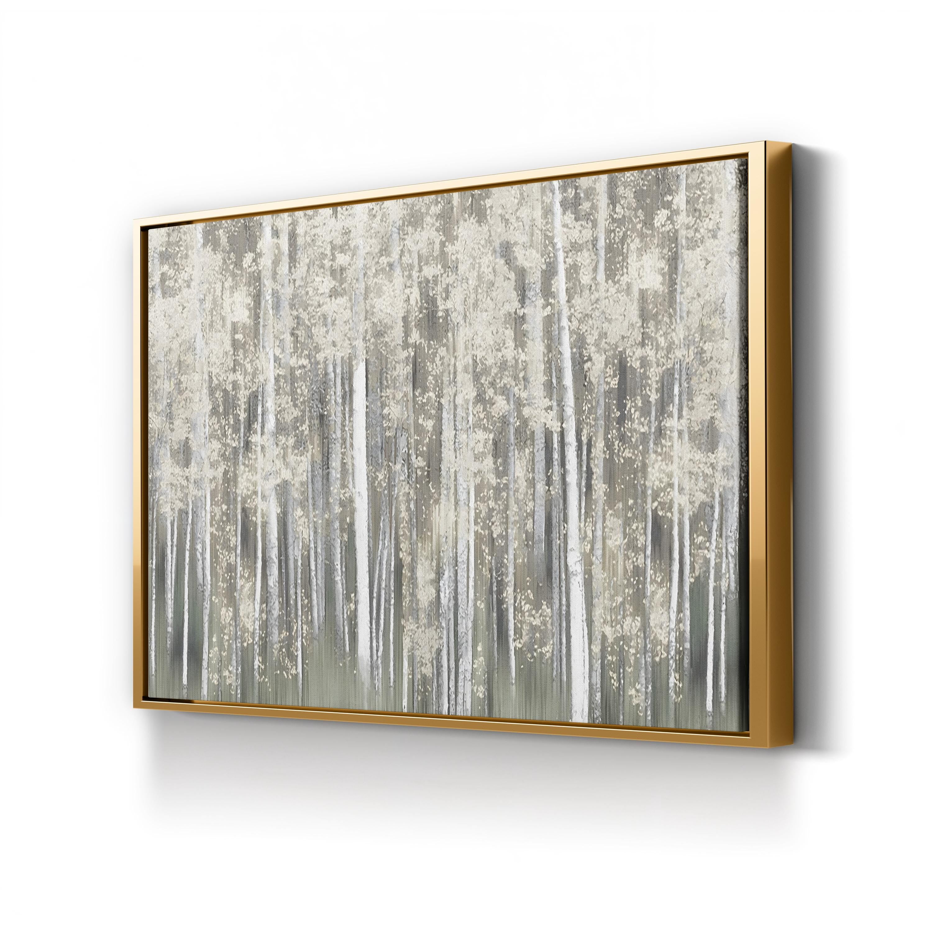 White Birch Grove – Period Illustration Wall Art | Minimalist Rustic Canvas Print