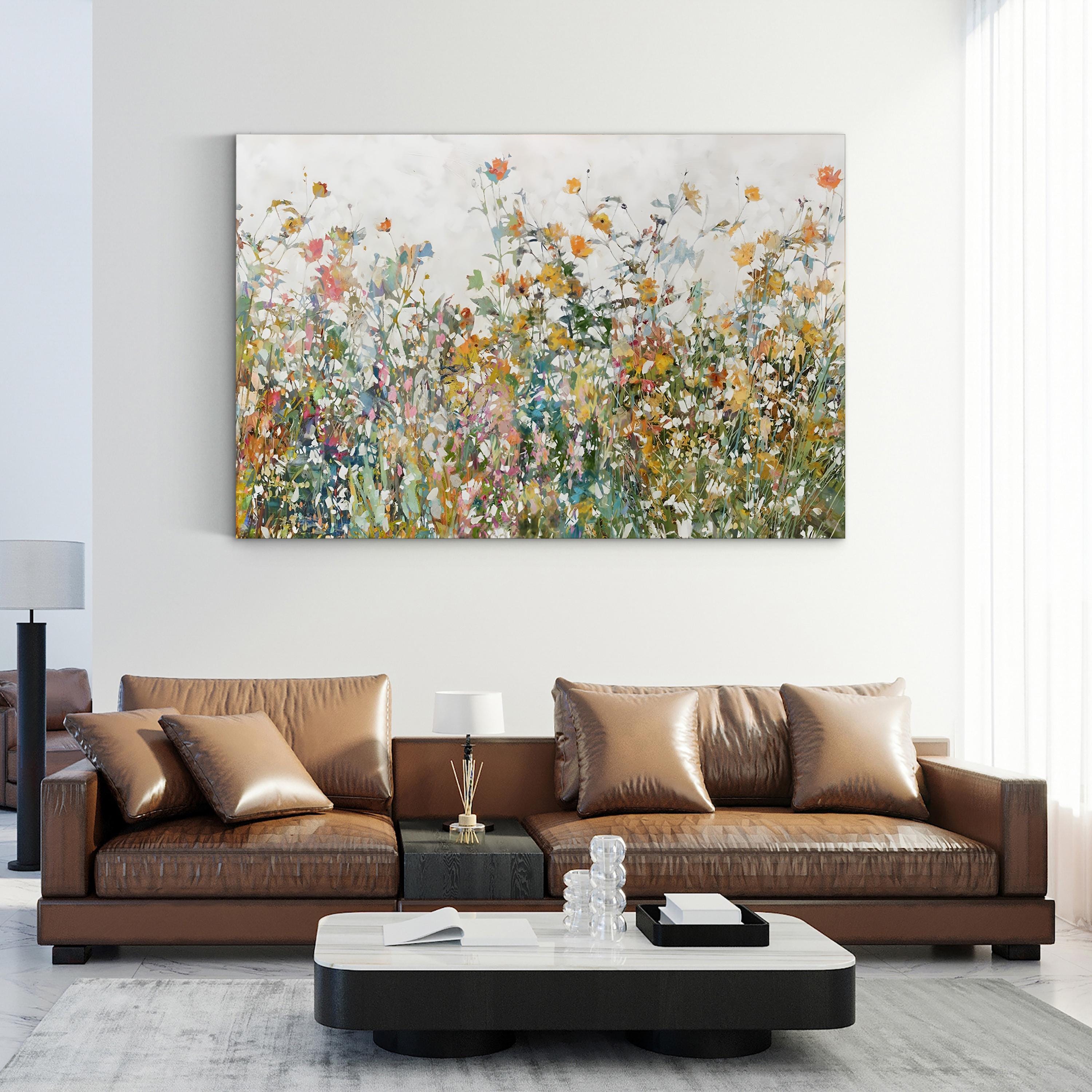 Impressionist Wildflower Meadow – Period Illustration Wall Art | Rustic Floral Canvas Print