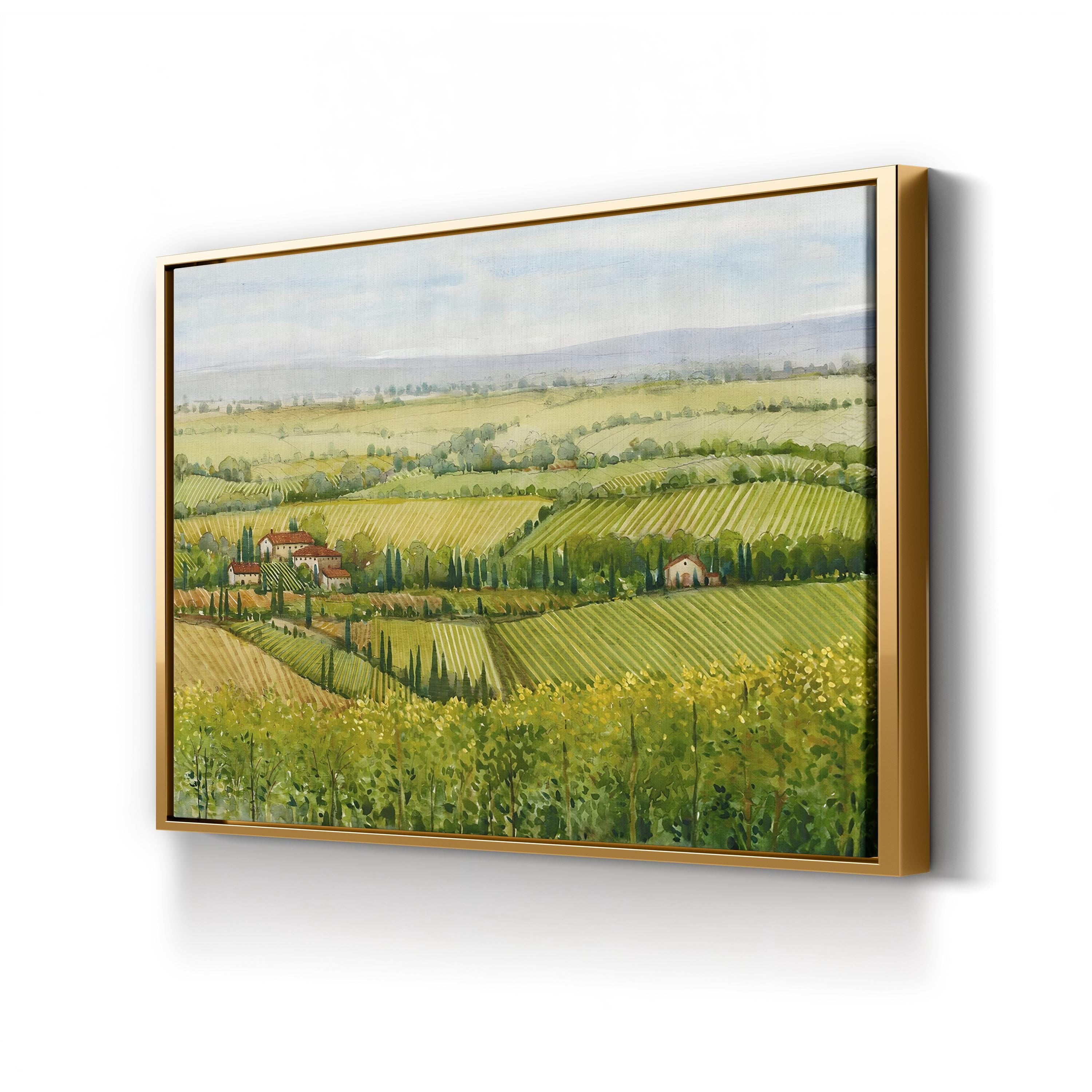 Tuscan Vineyard Canvas Print: Wine Country Landscape Wall Art