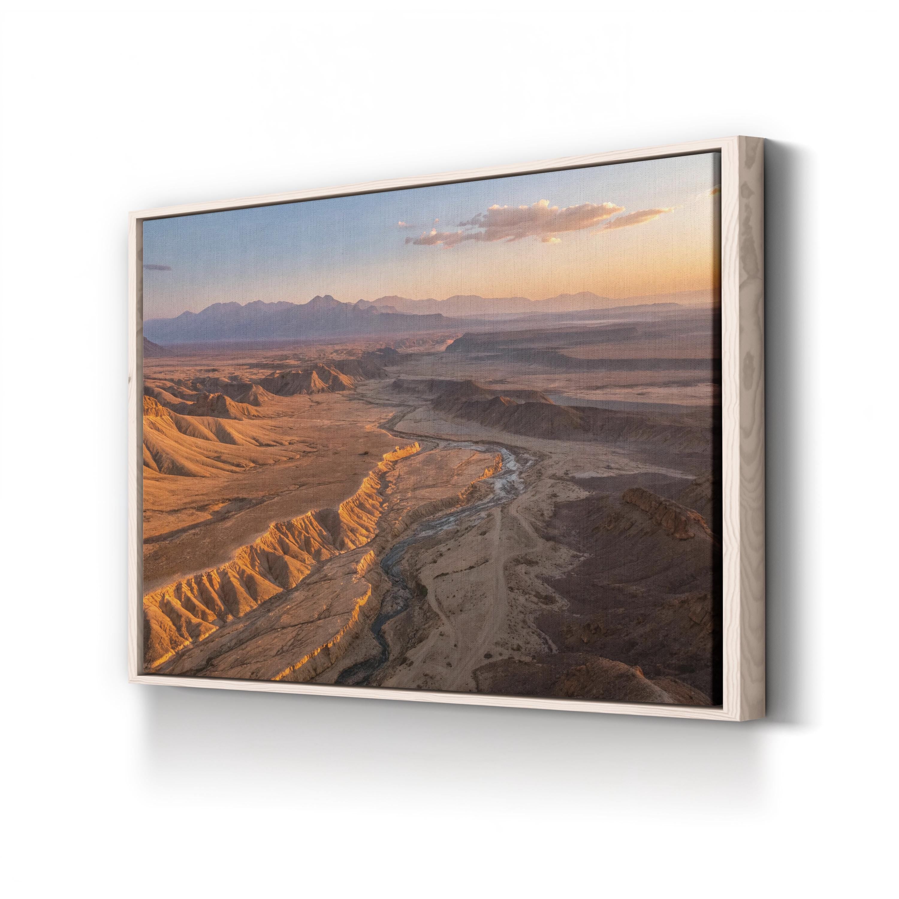 Desert Mountain Golden Sunset – Vintage Photography Wall Art | Landscape Canvas Print