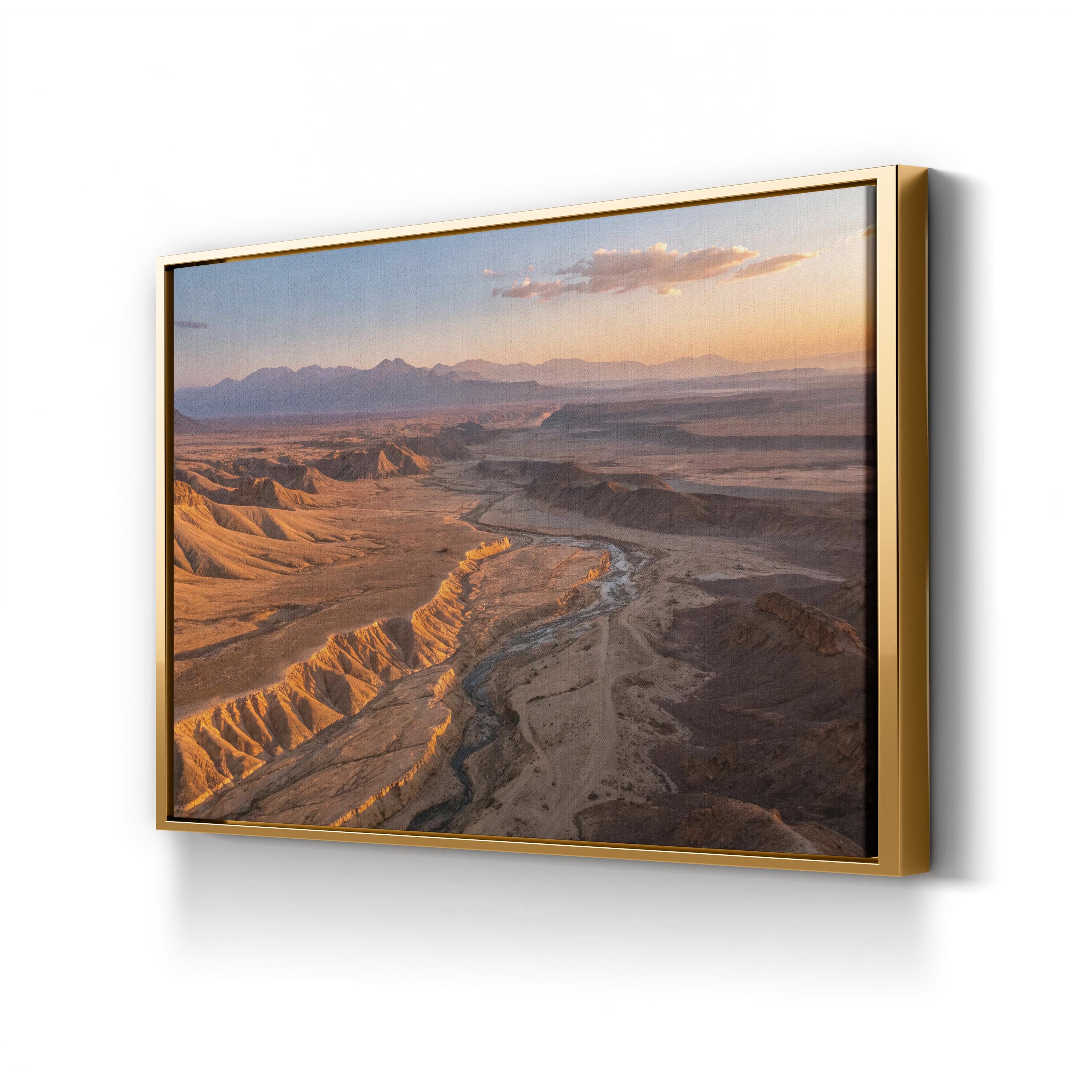 Desert Mountain Golden Sunset – Vintage Photography Wall Art | Landscape Canvas Print