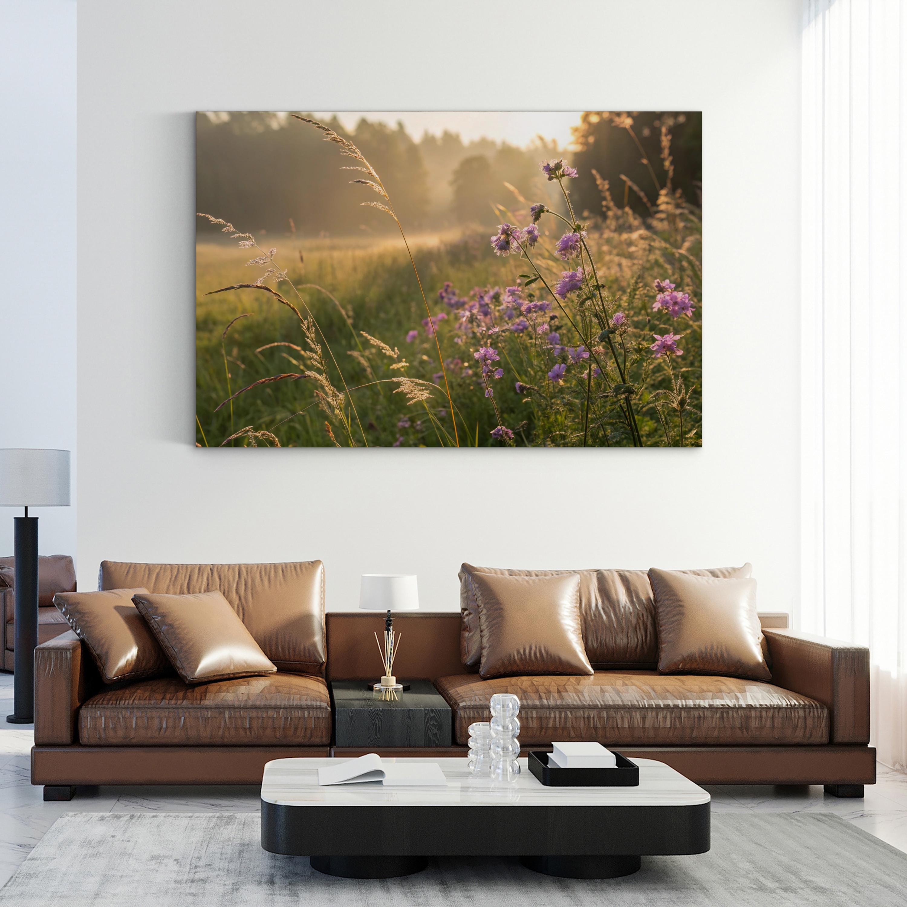 Morning Meadow Dawn – Vintage Photography Wall Art | Peaceful Nature Canvas Print