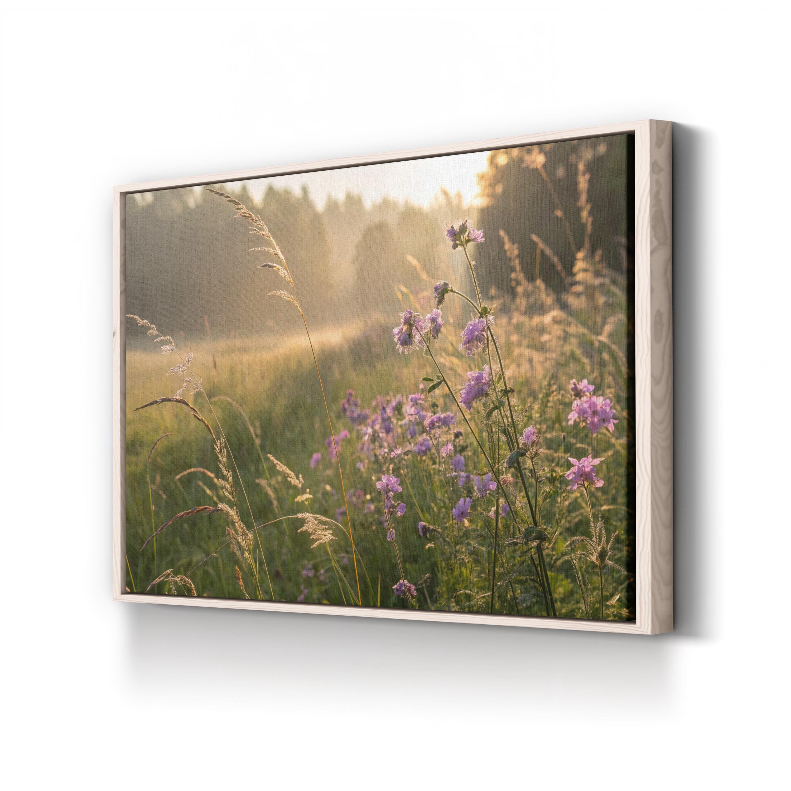 Morning Meadow Dawn – Vintage Photography Wall Art | Peaceful Nature Canvas Print