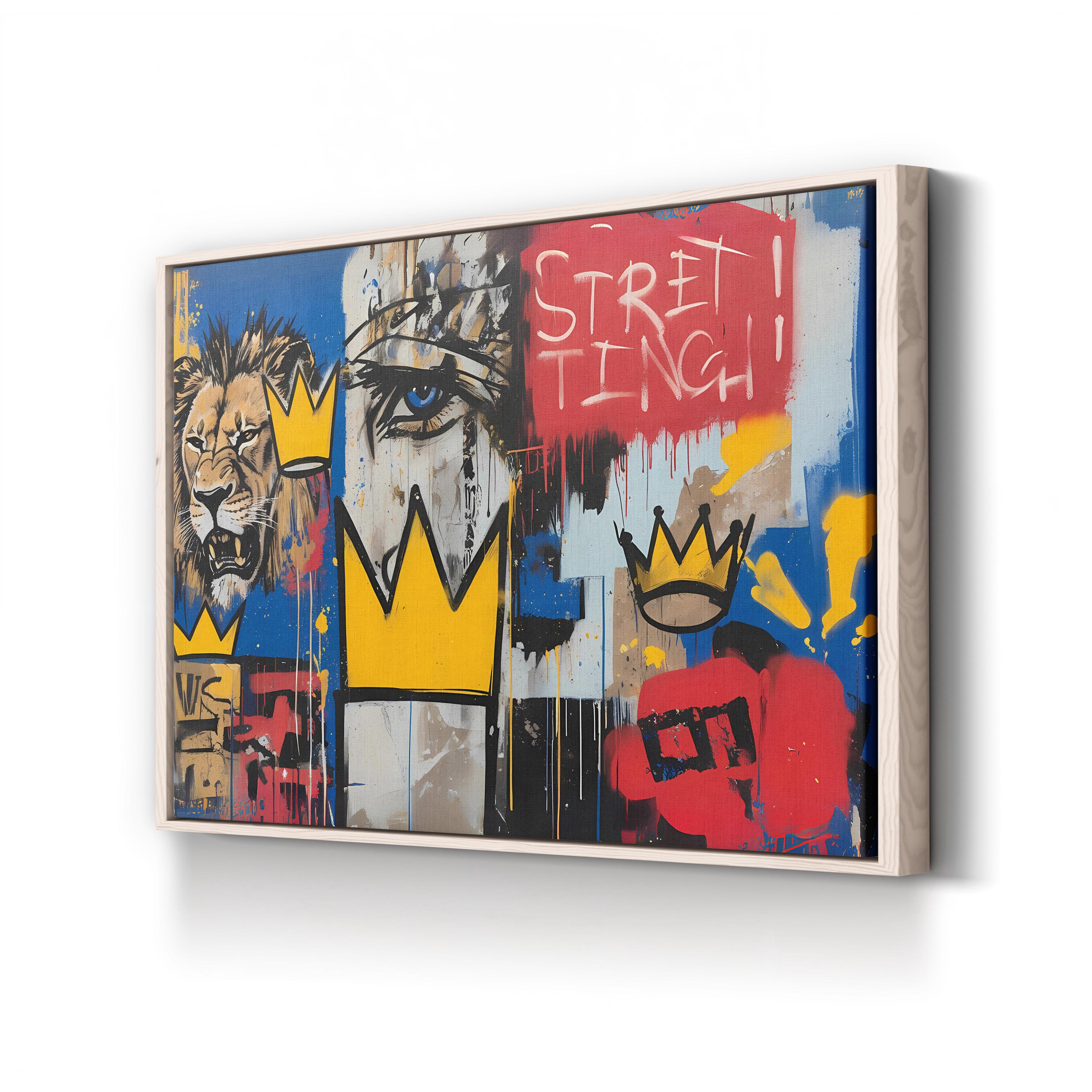 Abstract Lion Portrait – Period Illustration Wall Art | Urban Street Canvas Print