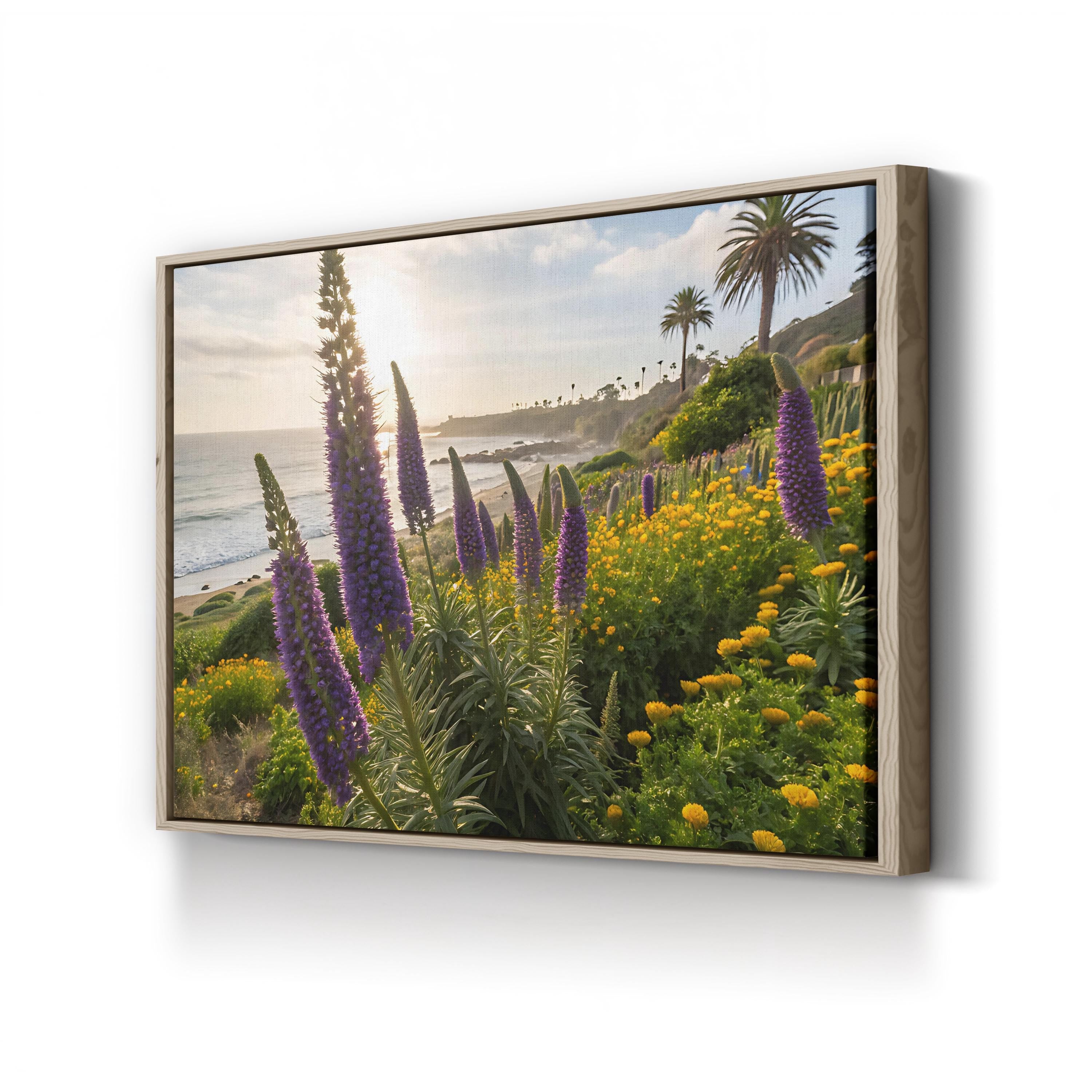 Laguna Beach Spring Wildflowers Canvas Wall Art — Laguna Beach California Coastal Landscape Print