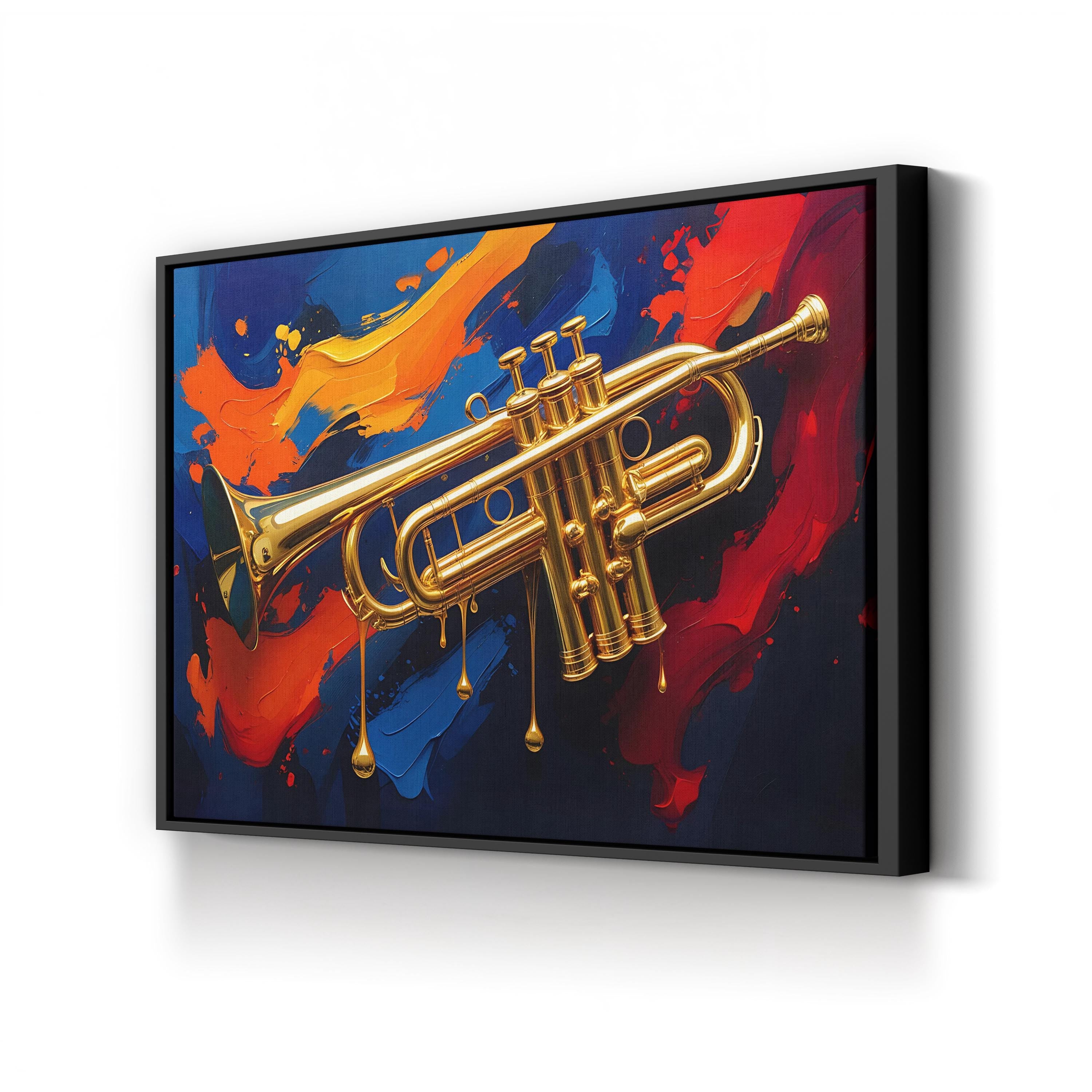 Abstract Trumpet Canvas Art – Jazz Music Contemporary Canvas Print