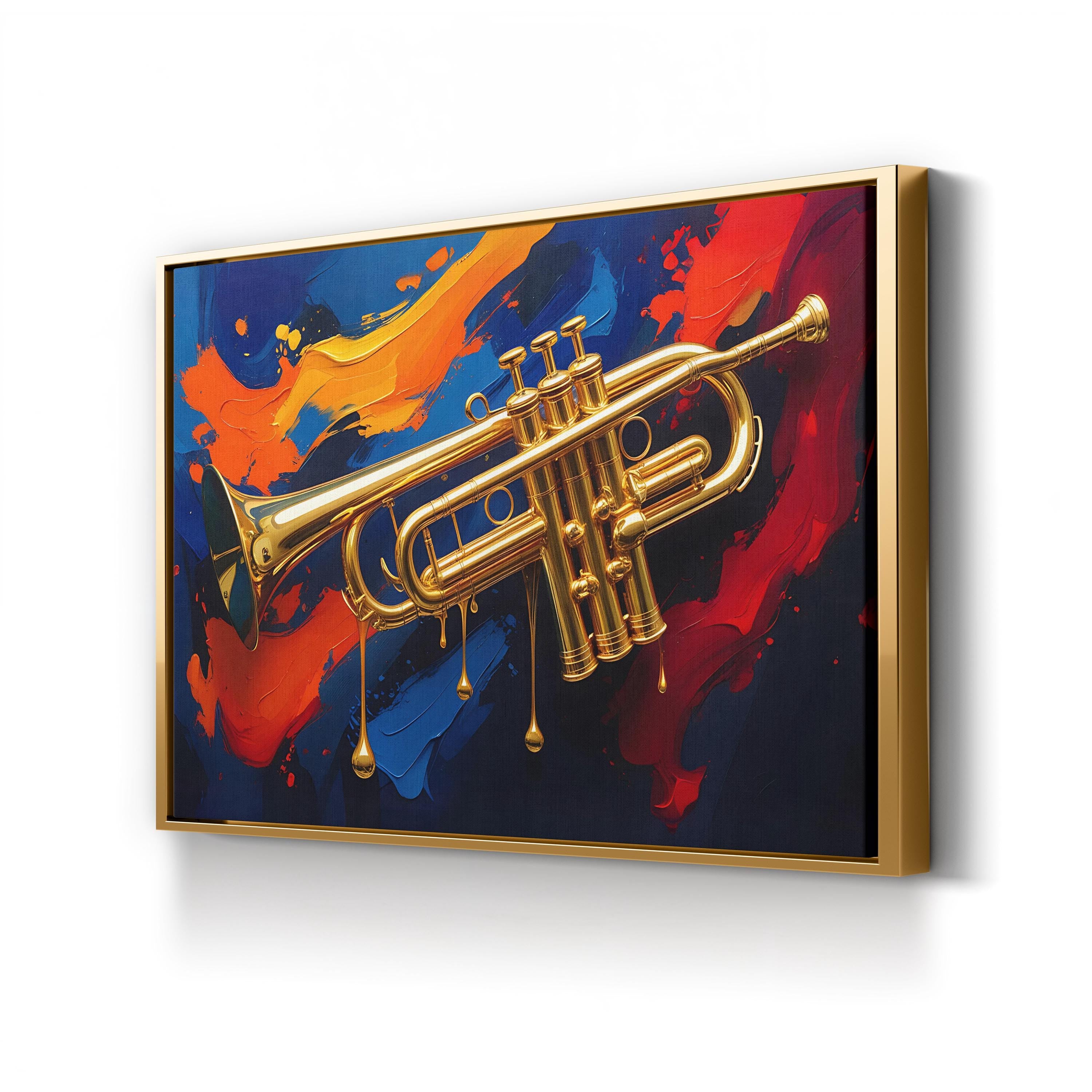 Abstract Trumpet Canvas Art – Jazz Music Contemporary Canvas Print