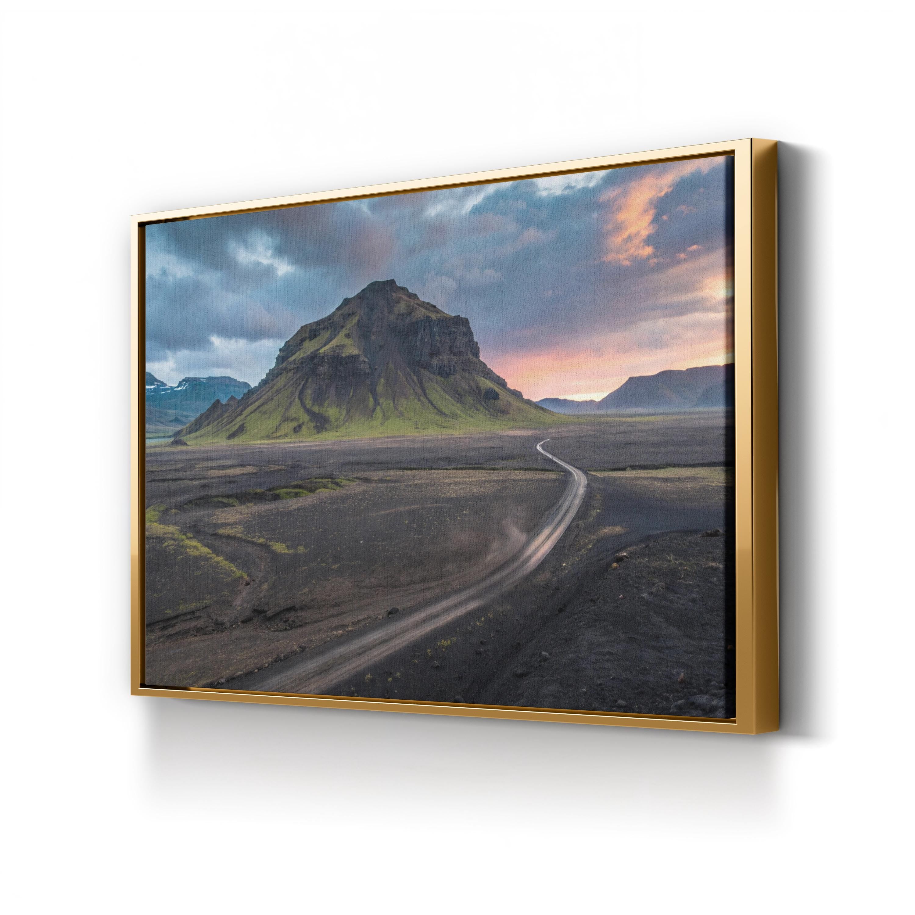 Iceland Mountain Road – Vintage Photography Wall Art | Scenic Landscape Canvas Print