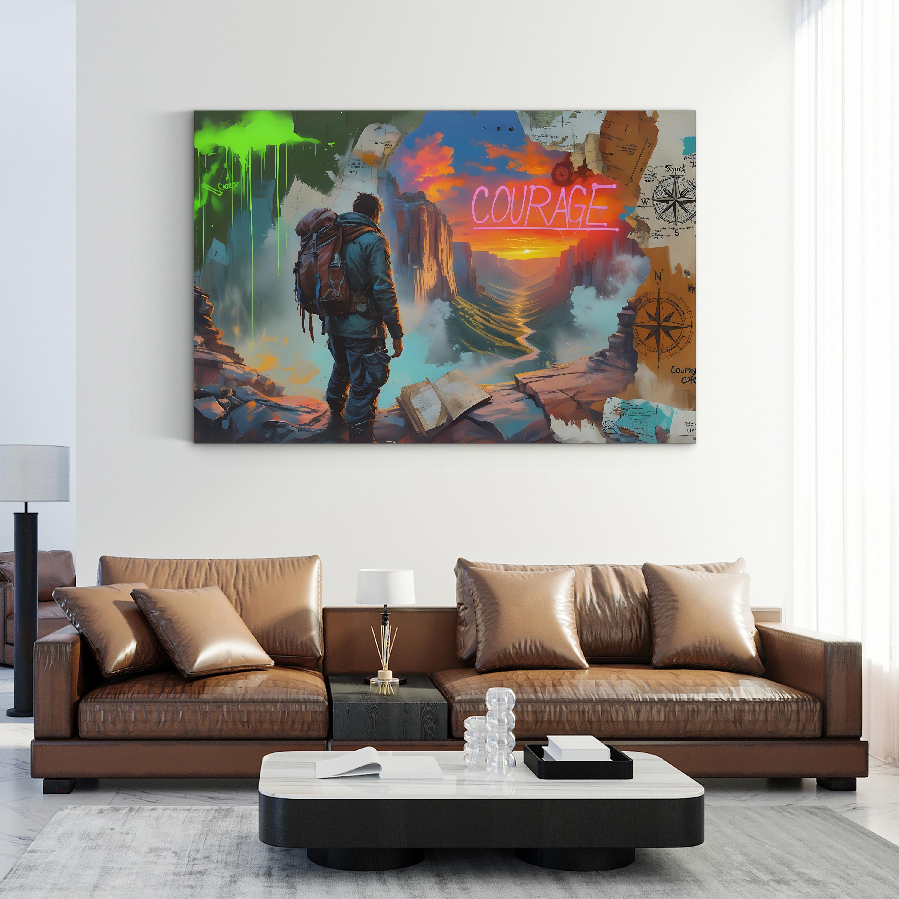 Adventure Mountain Landscape – Period Illustration Wall Art | Inspirational Canvas Print