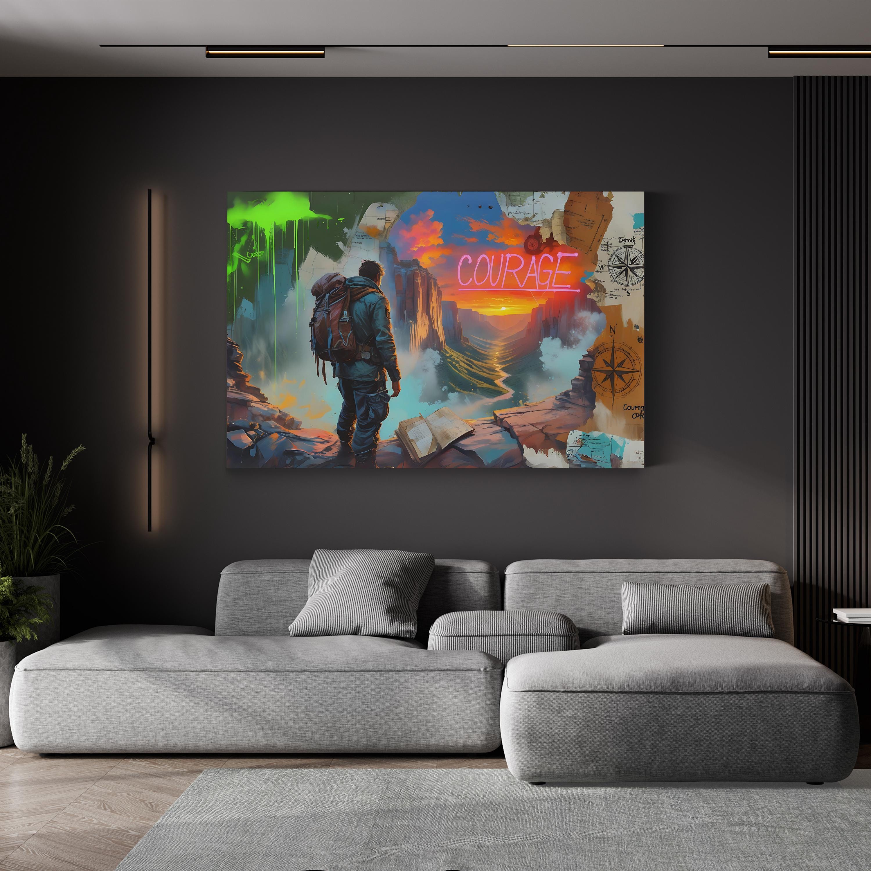 Adventure Mountain Landscape – Period Illustration Wall Art | Inspirational Canvas Print