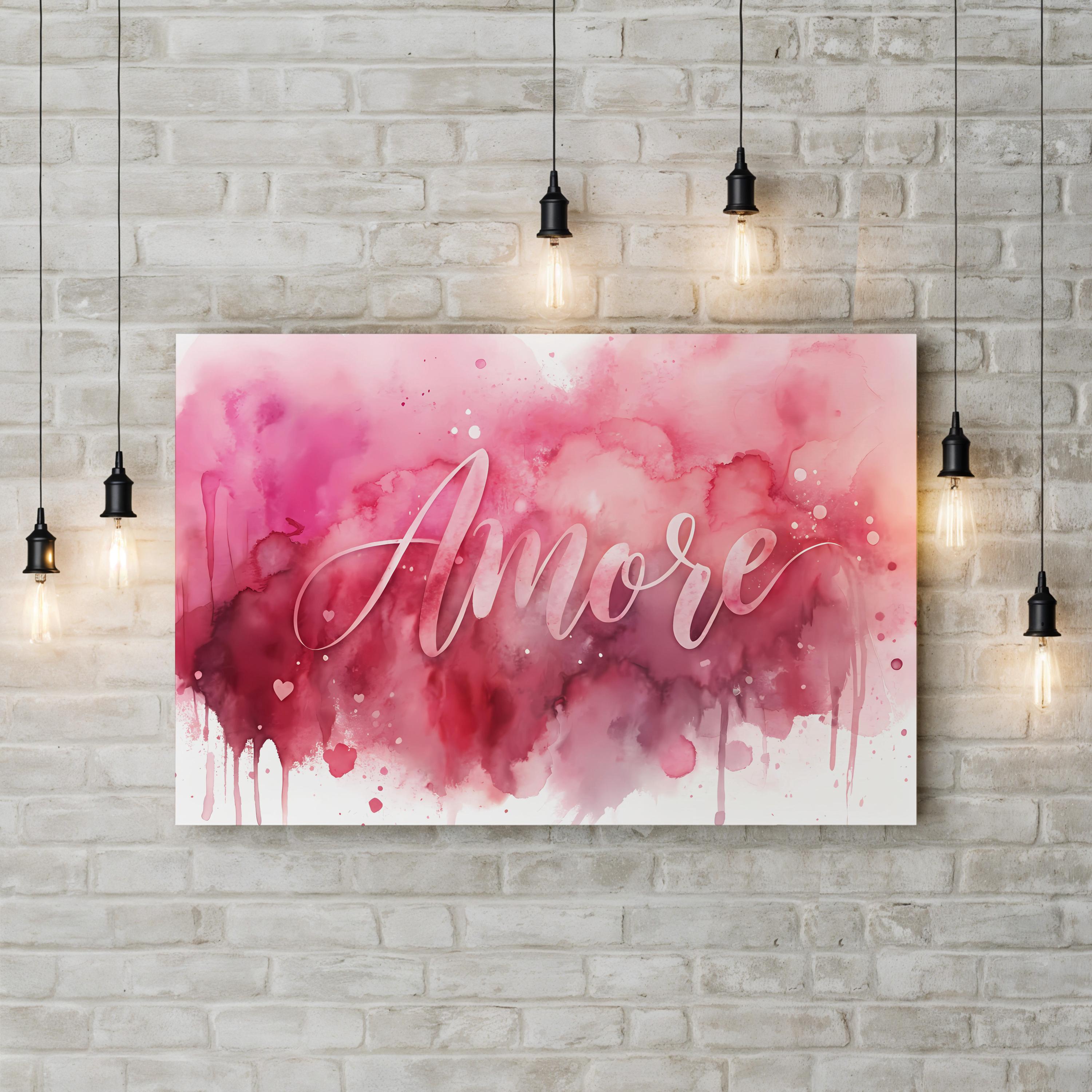 Amore Watercolor – Period Illustration Wall Art | Romantic Valentine's Canvas Print