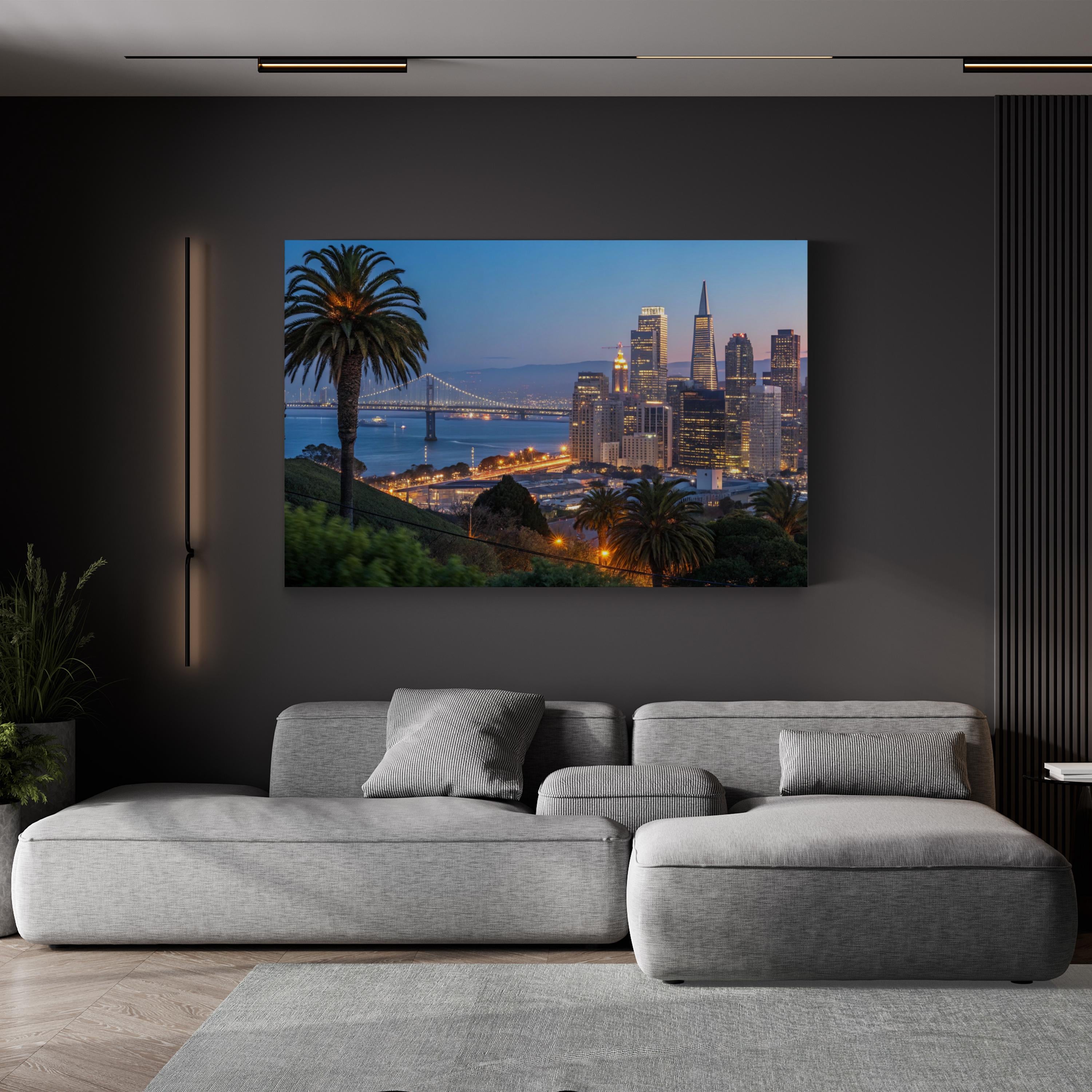 San Francisco Golden Gate at Dusk – Vintage Photography Wall Art | Urban Cityscape Canvas Print
