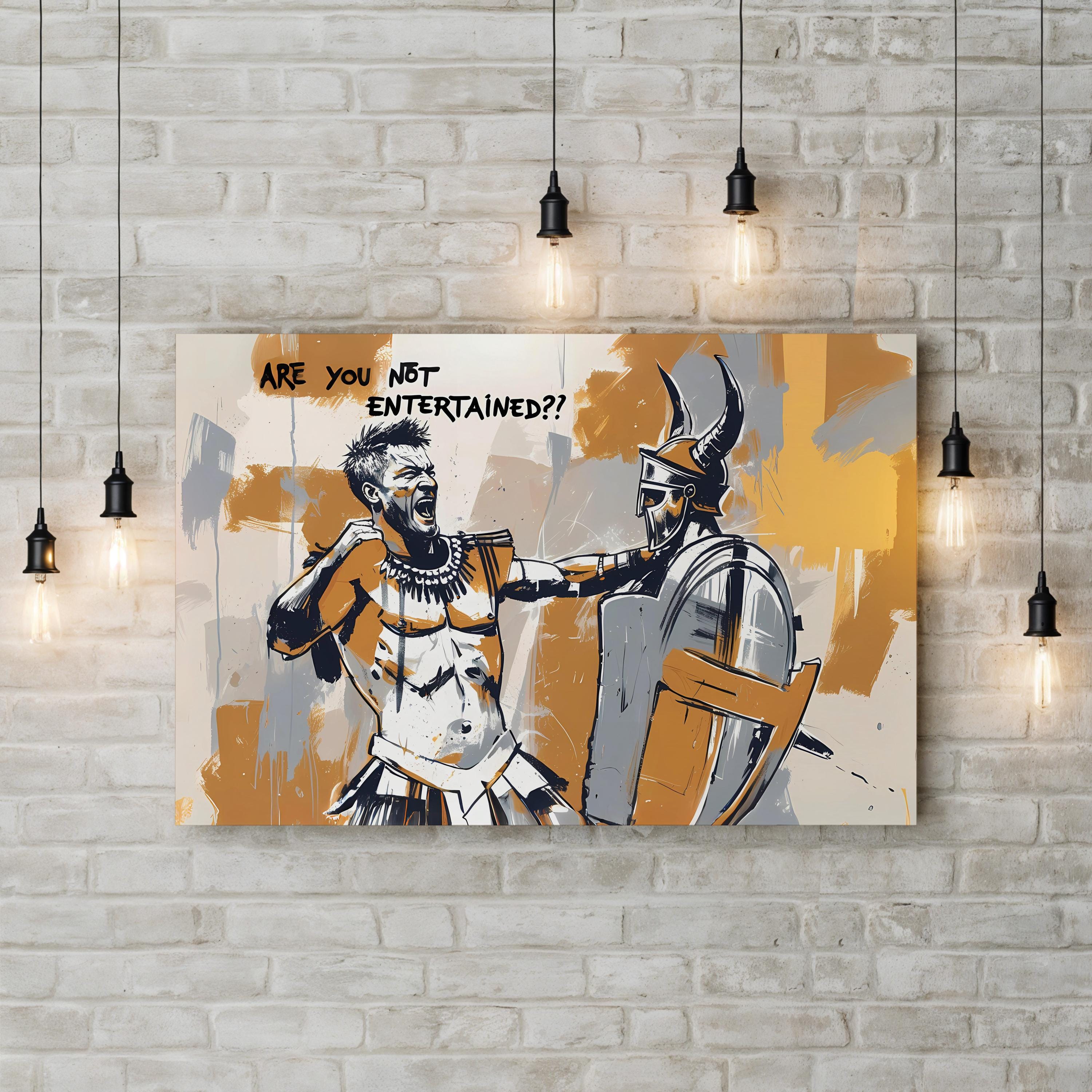 Gladiator Canvas Print: Graffiti Art, Epic Movie Decor