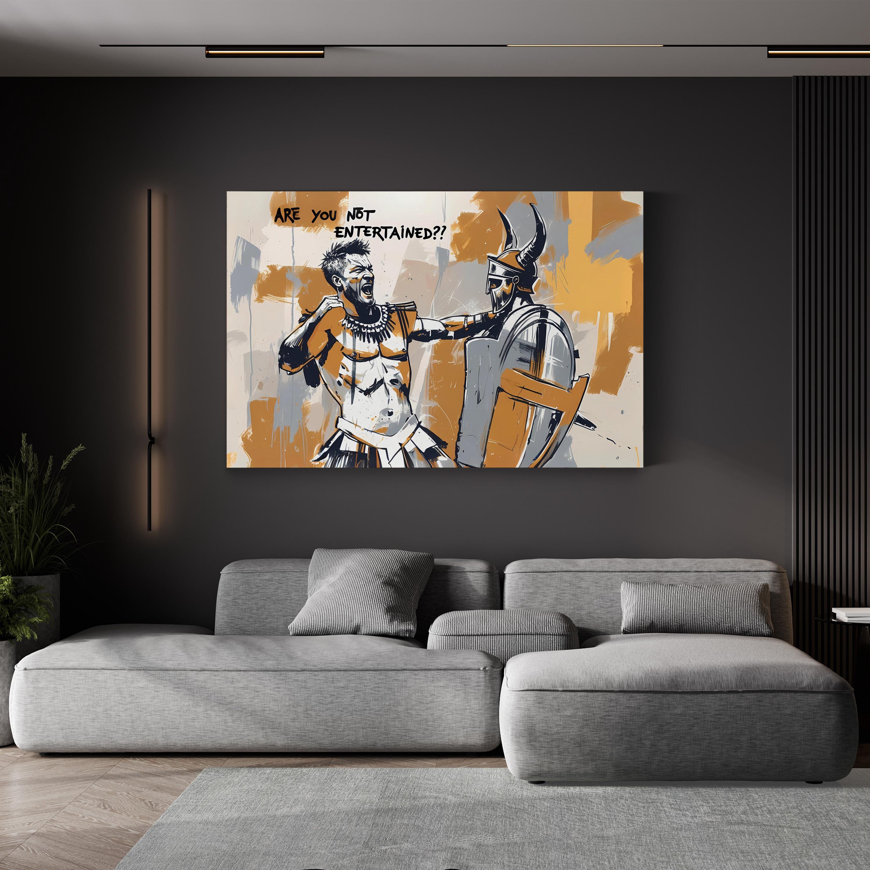 Gladiator Canvas Print: Graffiti Art, Epic Movie Decor