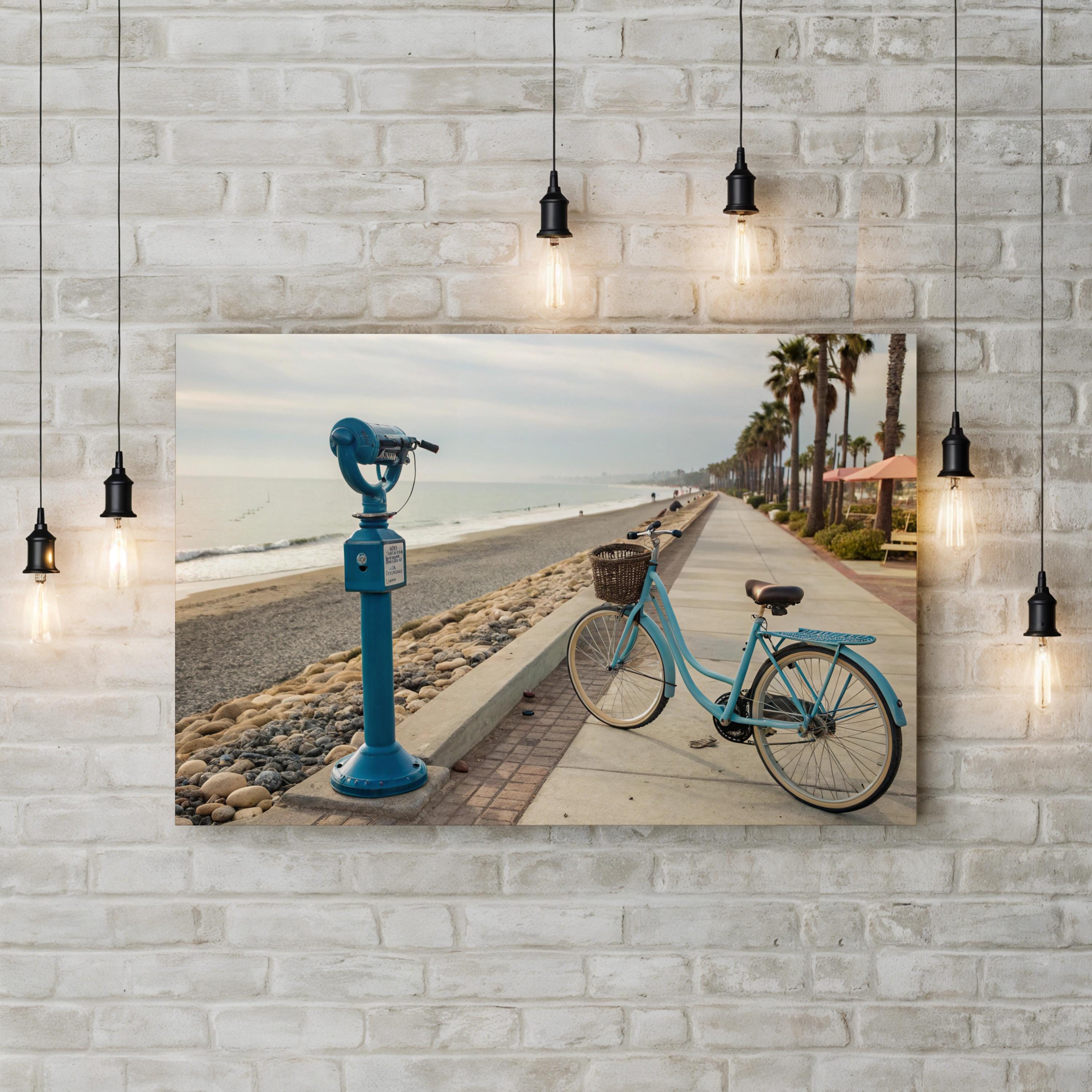 Coastal Promenade Vintage – Vintage Photography Wall Art | Travel Landscape Canvas Print