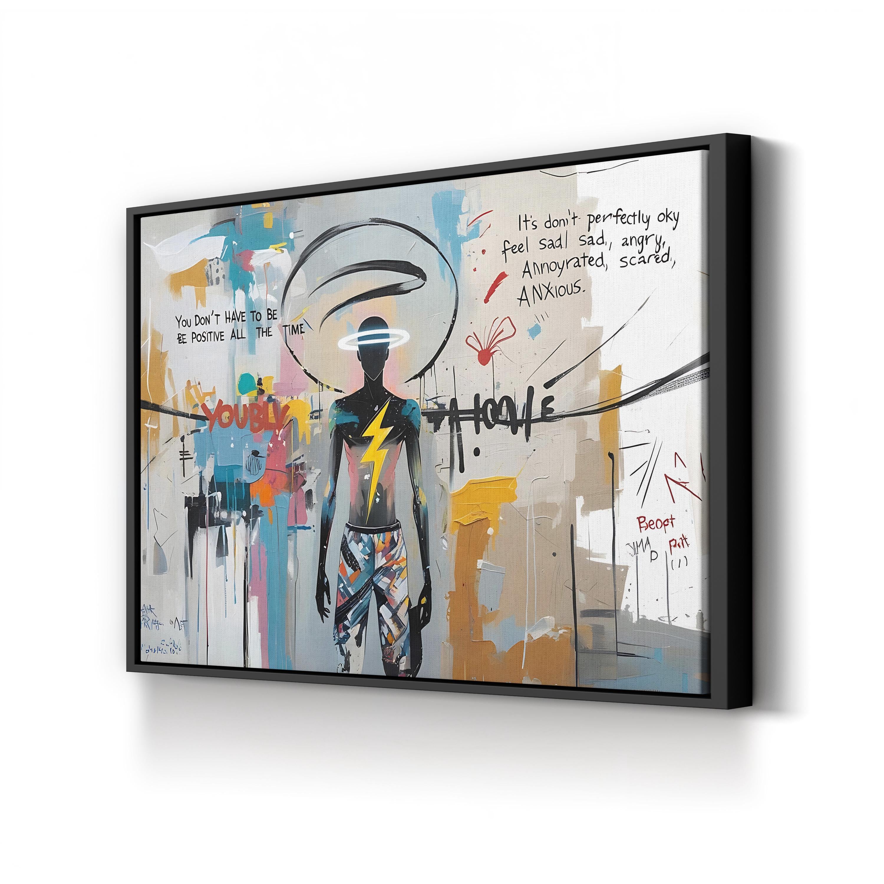 Abstract Figure with Motivational Quote – Period Illustration Wall Art | Modern Decor Canvas Print
