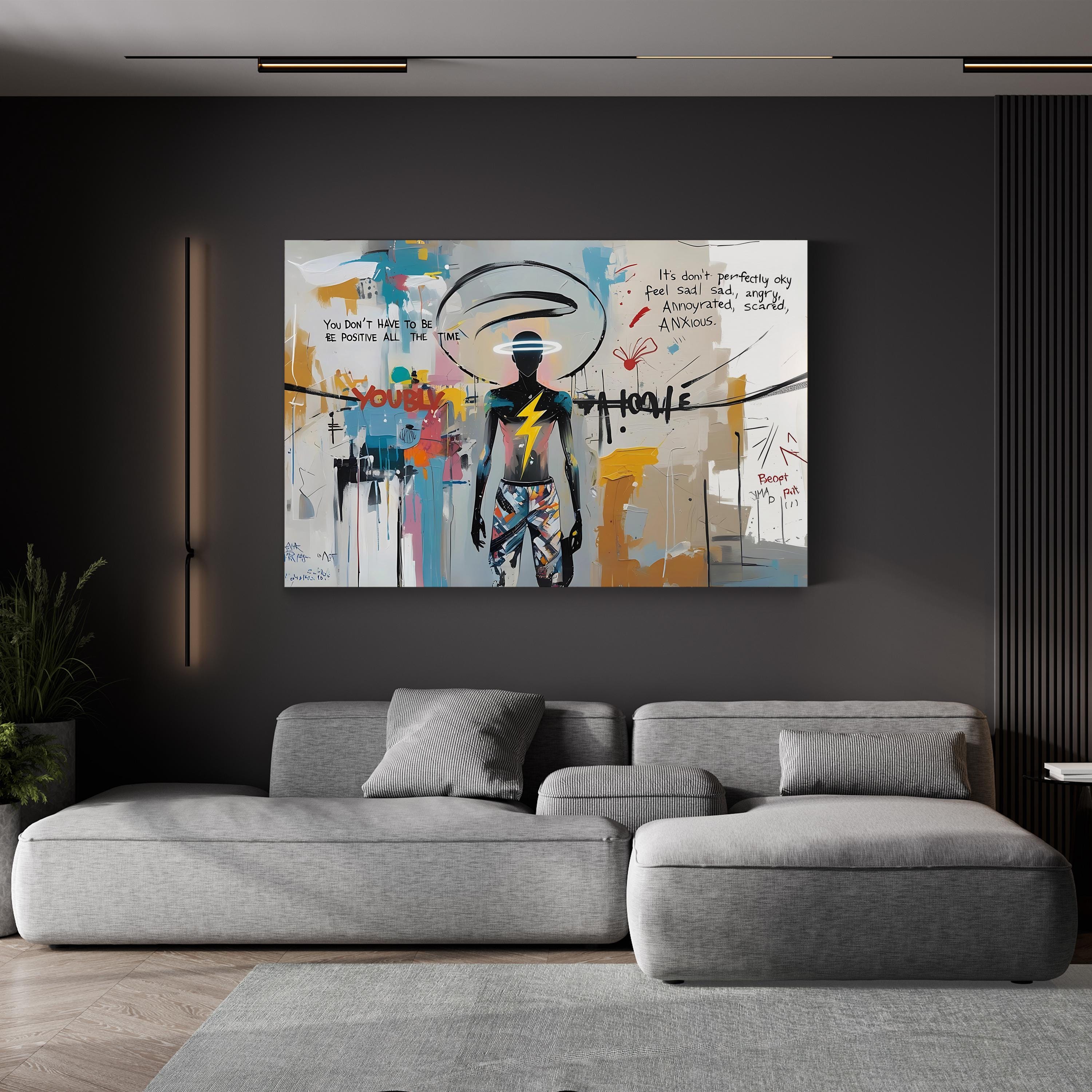 Abstract Figure with Motivational Quote – Period Illustration Wall Art | Modern Decor Canvas Print