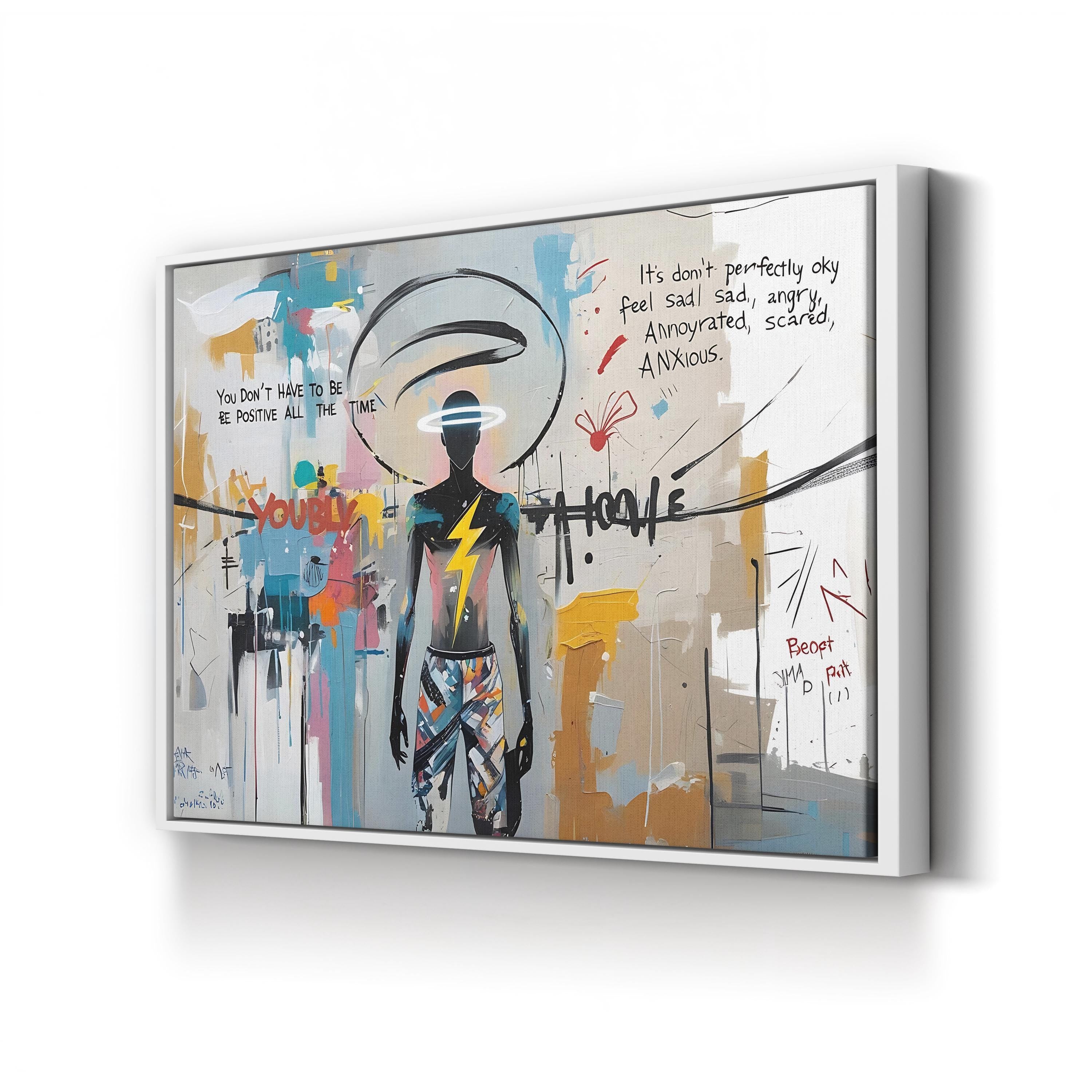 Abstract Figure with Motivational Quote – Period Illustration Wall Art | Modern Decor Canvas Print