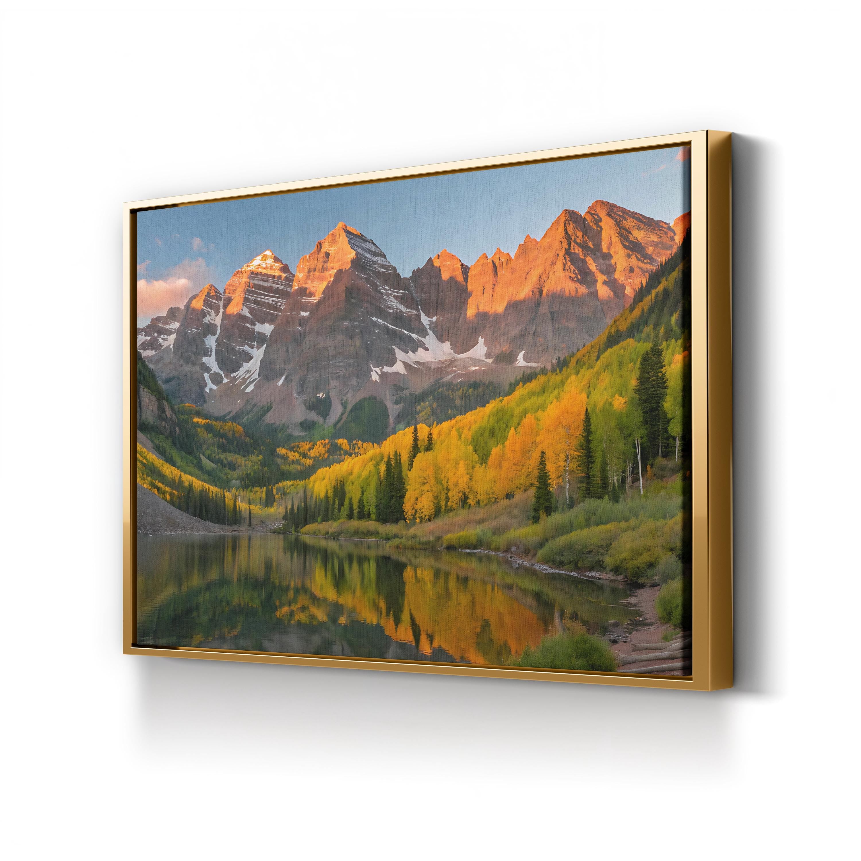 Majestic Mountain Lake Autumn – Vintage Photography Wall Art | Alpine Landscape Canvas Print