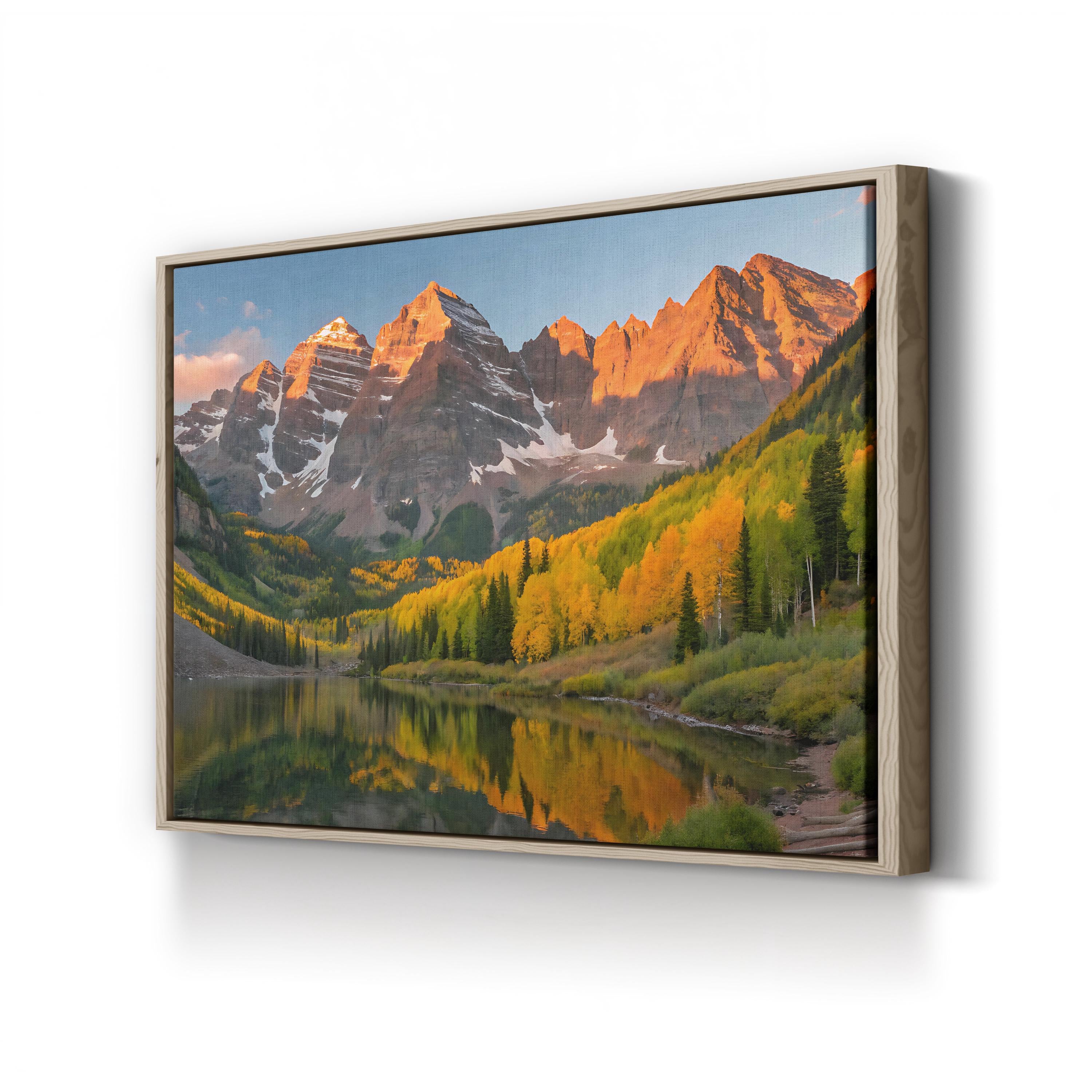 Majestic Mountain Lake Autumn – Vintage Photography Wall Art | Alpine Landscape Canvas Print