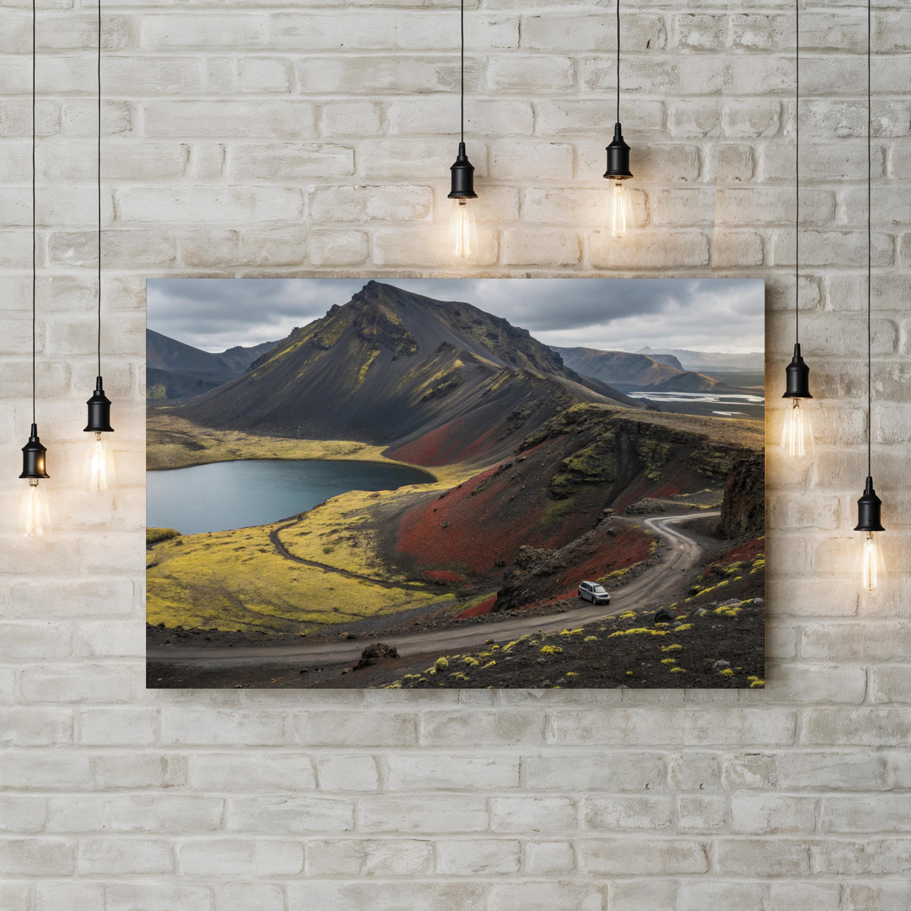 Icelandic Mountain Landscape – Vintage Photography Wall Art | Nordic Canvas Print
