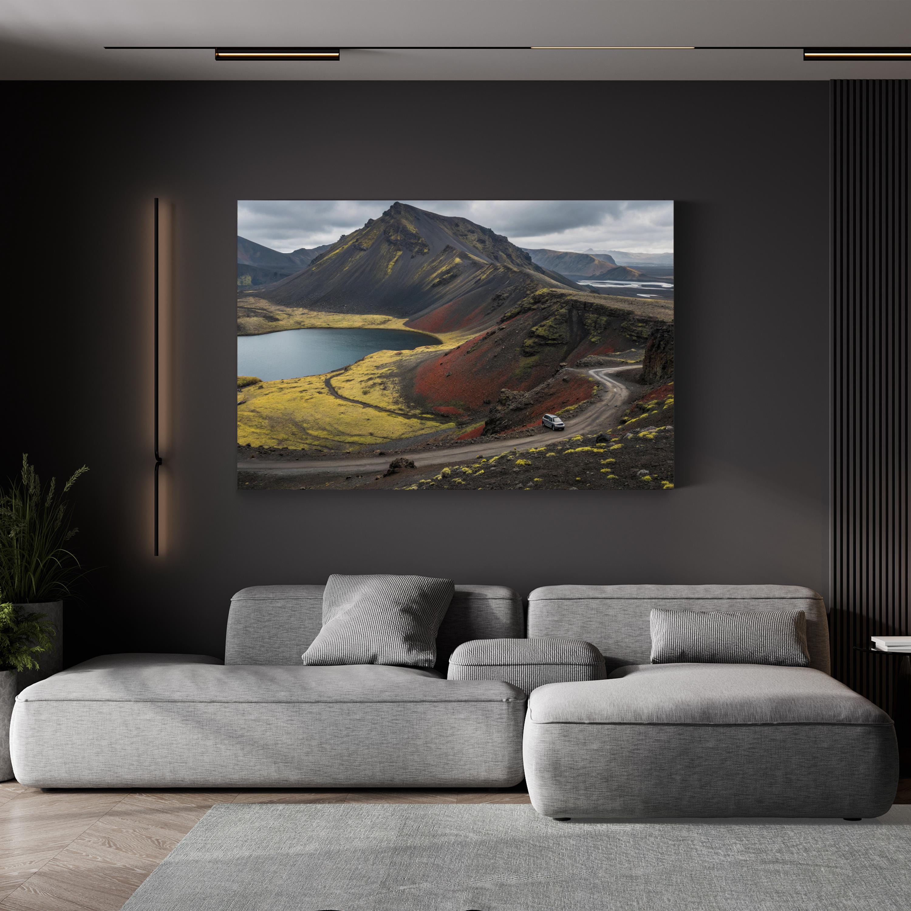 Icelandic Mountain Landscape – Vintage Photography Wall Art | Nordic Canvas Print