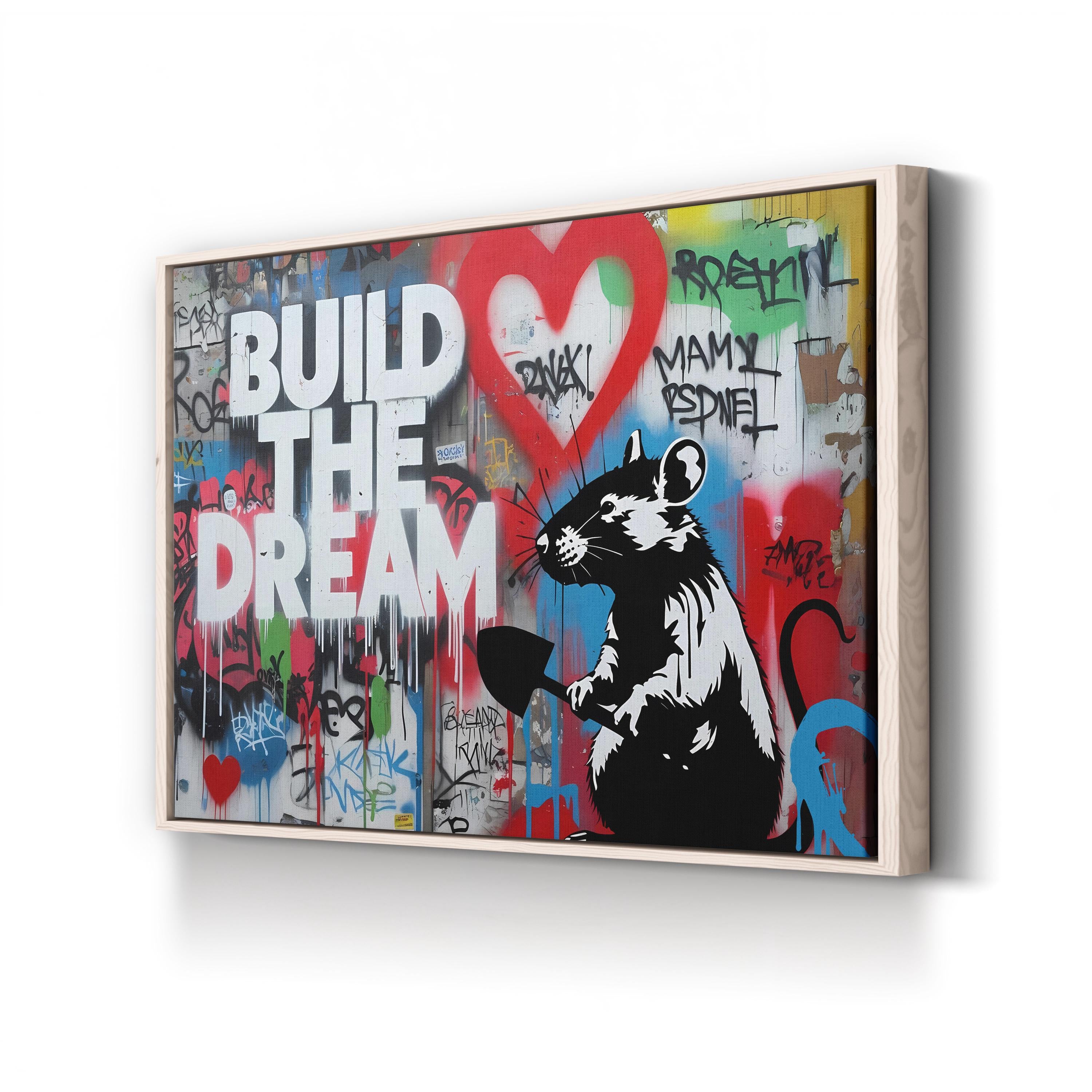 Build The Dream Inspirational Quote Graffiti Wall Art