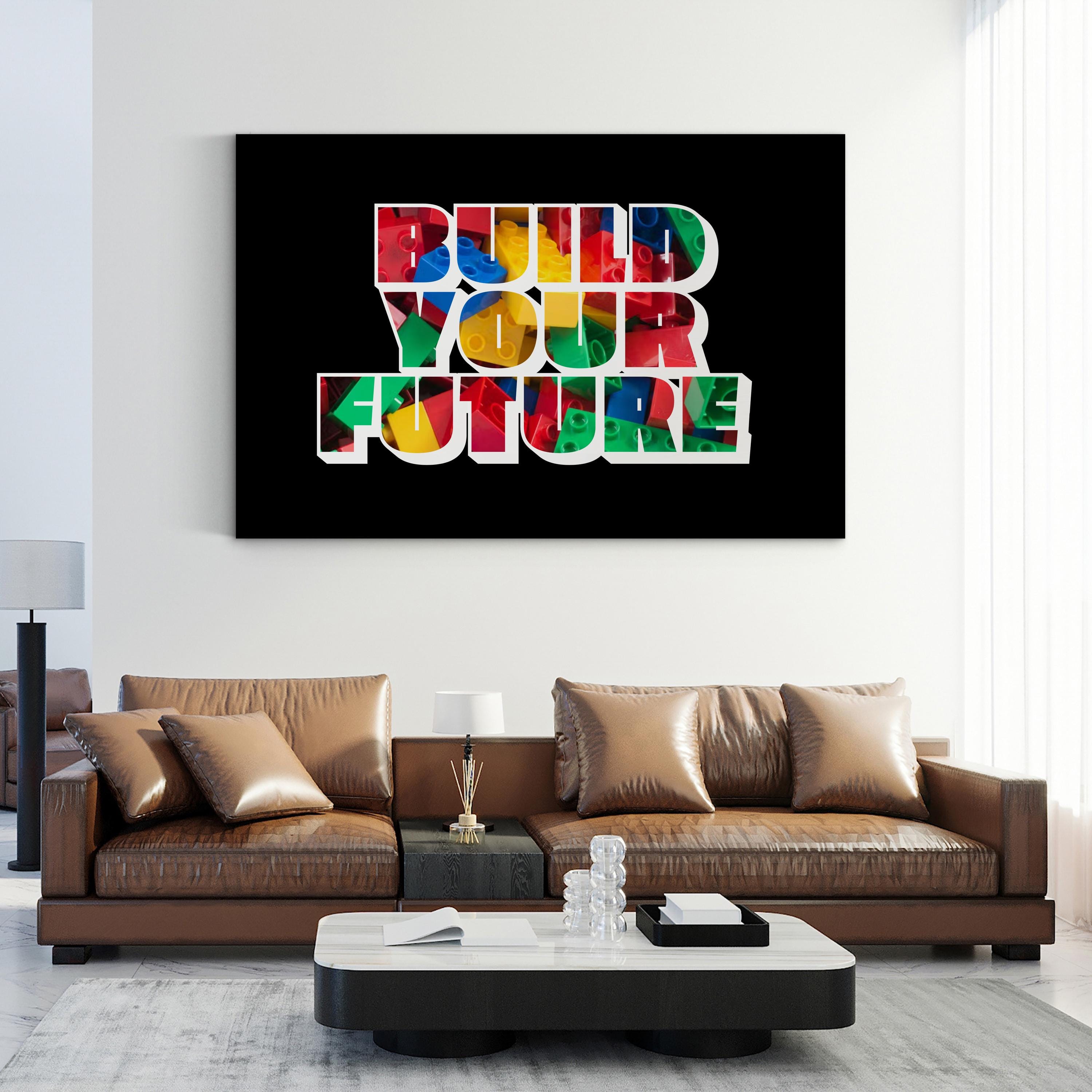 Build Your Future Motivational Canvas Wall Art | Modern Inspirational Typography Print