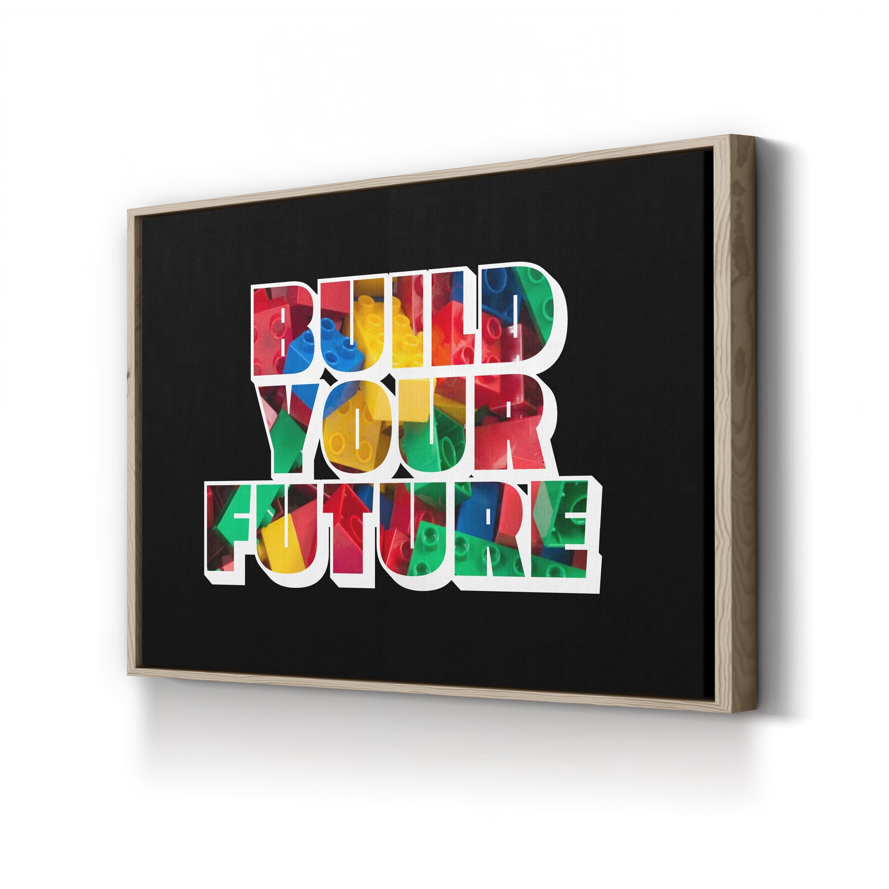 Build Your Future Motivational Canvas Wall Art | Modern Inspirational Typography Print