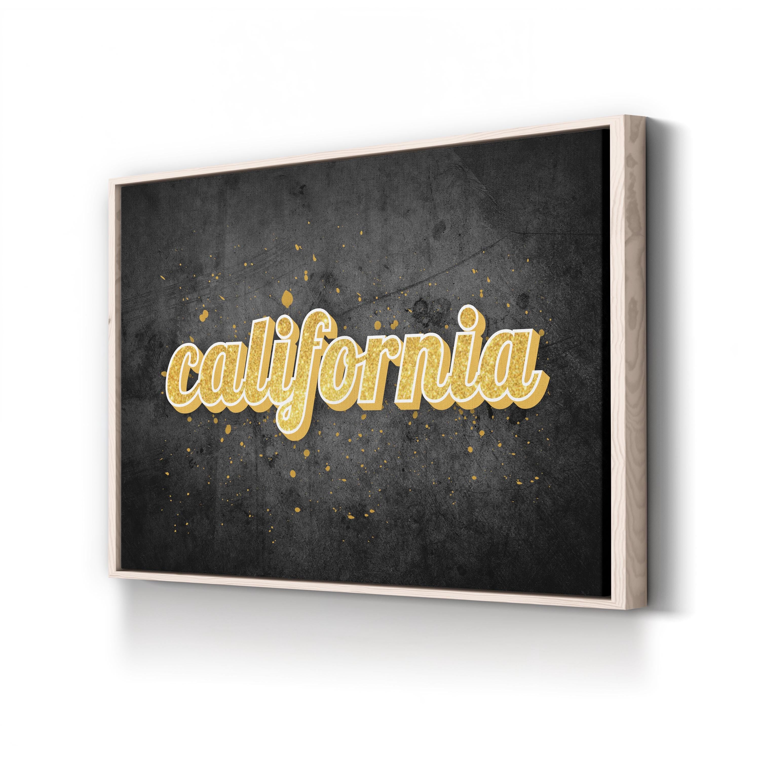 California Gold Calligraphy – Period Illustration Wall Art | Typographic Canvas Print